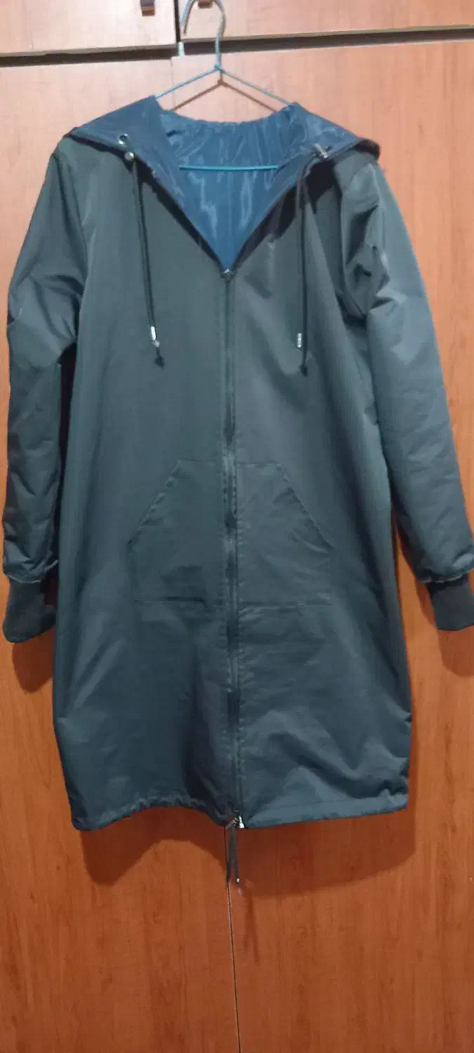 بارانی دورویه مشکی و سرمه ای فری سایز تا ۴۴و ۴۶|لباس|منجوان, |دیوار