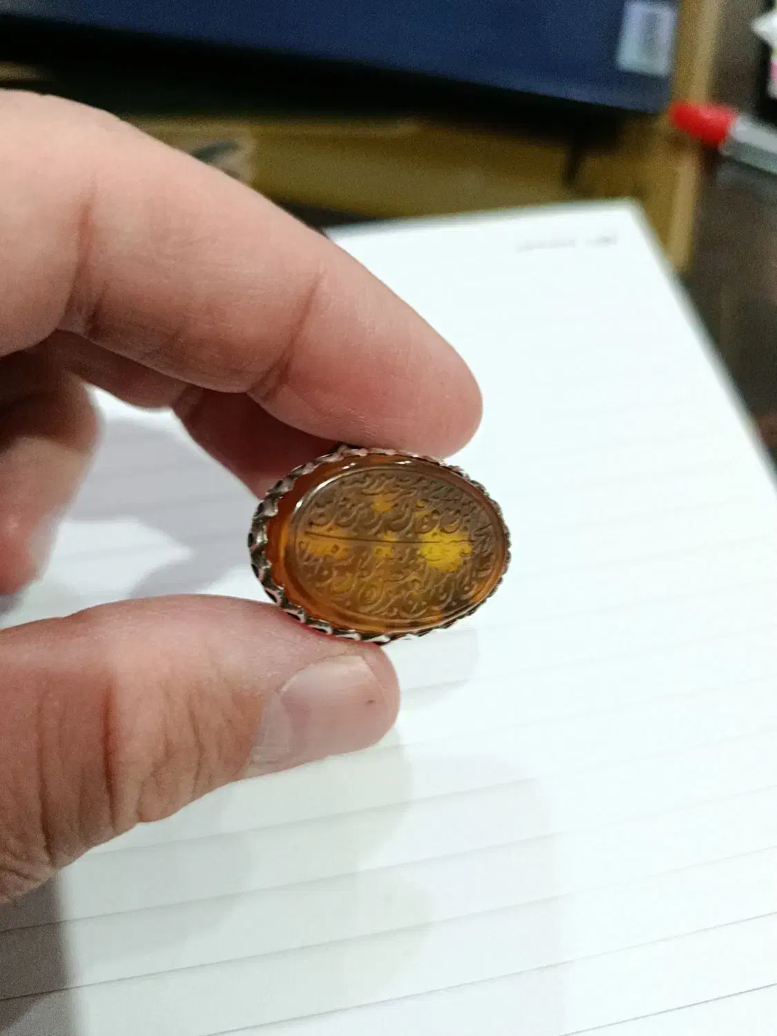 انگشتر عقیق یمنی زرد|جواهرات|آذرشهر, |دیوار