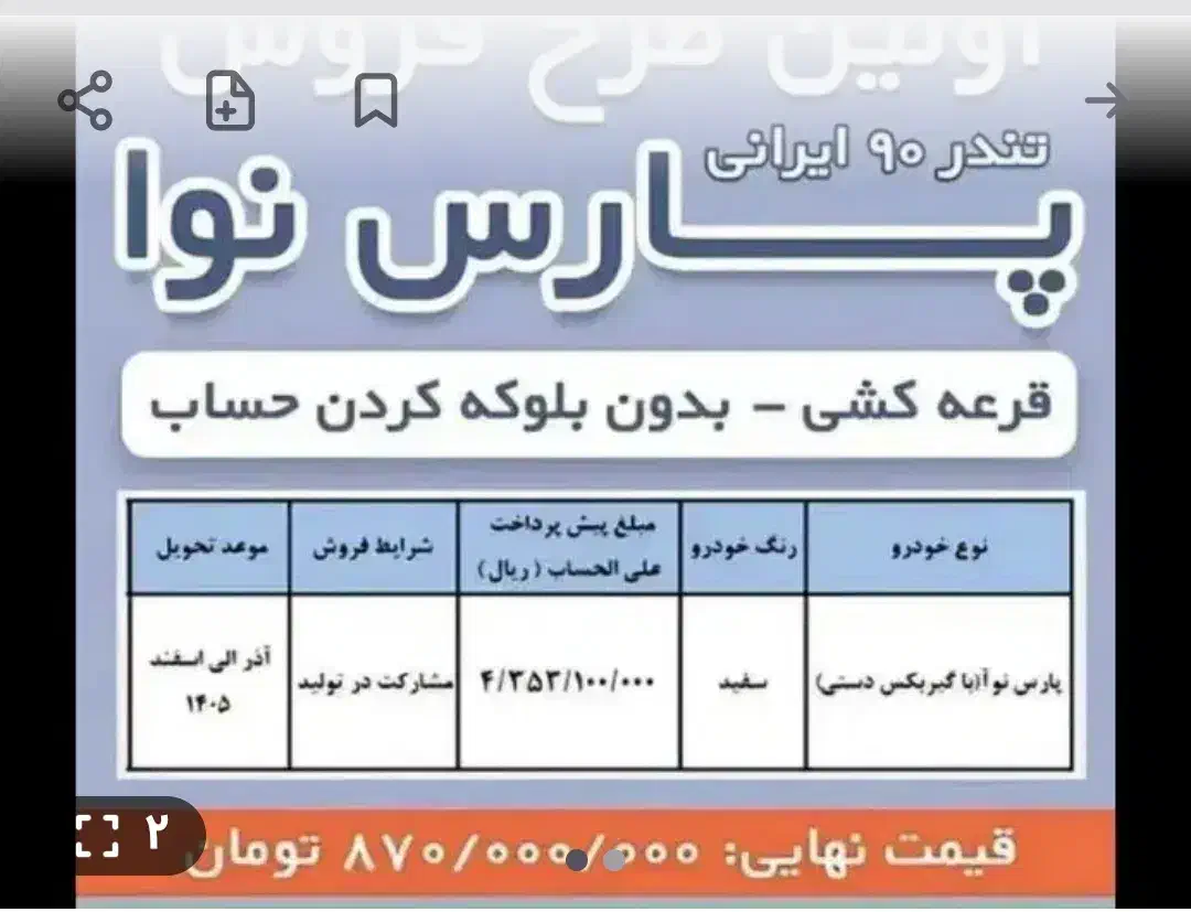 حواله پارس نوآ( ال نود ایرانی)|خودرو سواری و وانت|کوهدشت, |دیوار