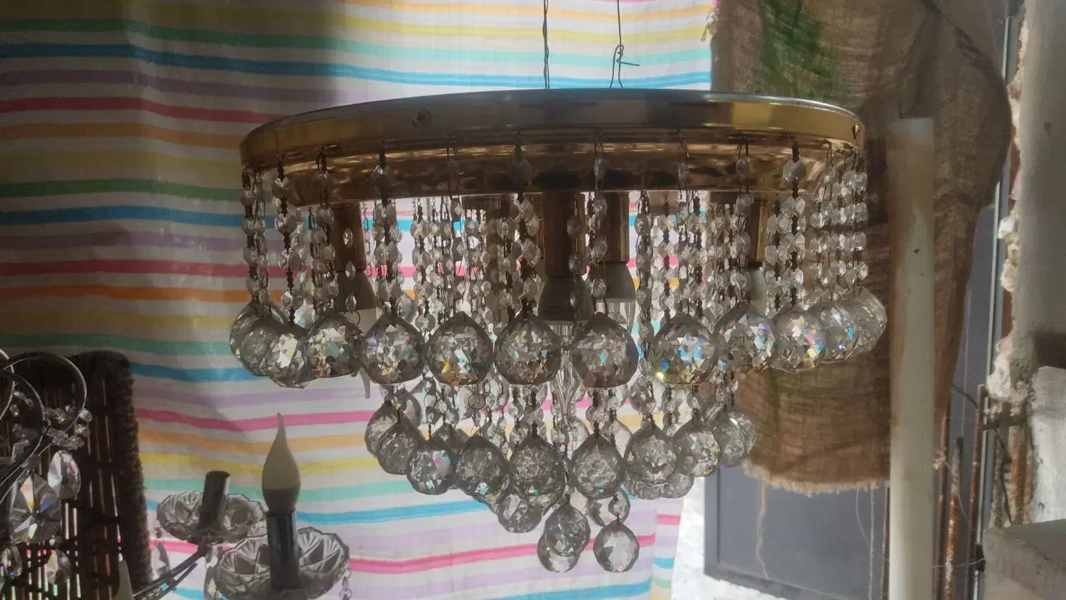 لوستر طلایی|لوستر و چراغ آویز|ایلام, |دیوار