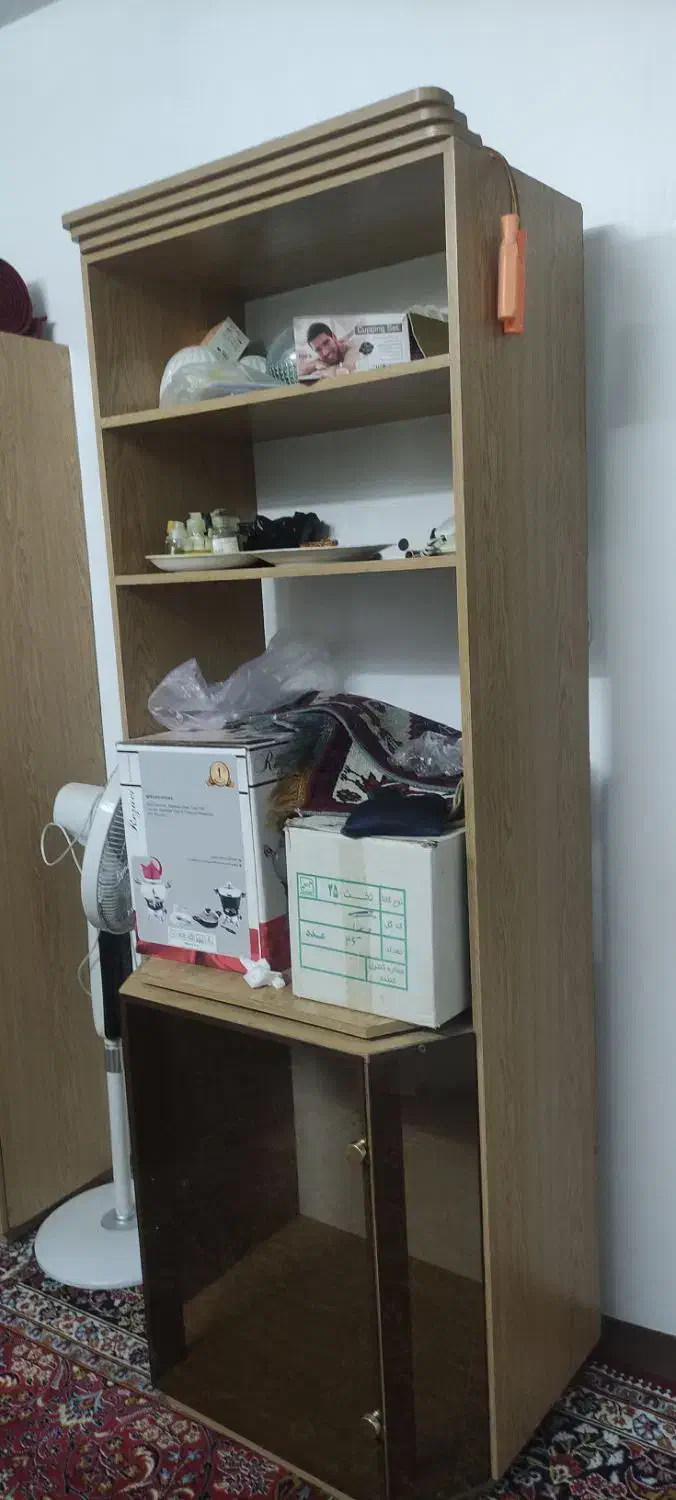 کتابخانه و میز تلویزیون ملامینه|کتابخانه، شلف، قفسه‌های دیواری|مشهد, شهرک مهر آباد|دیوار