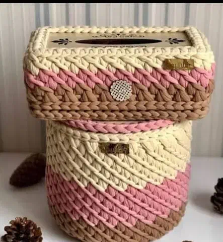 سبد تریکو بافی|صنایع دستی و سایر لوازم تزئینی|بافت, |دیوار