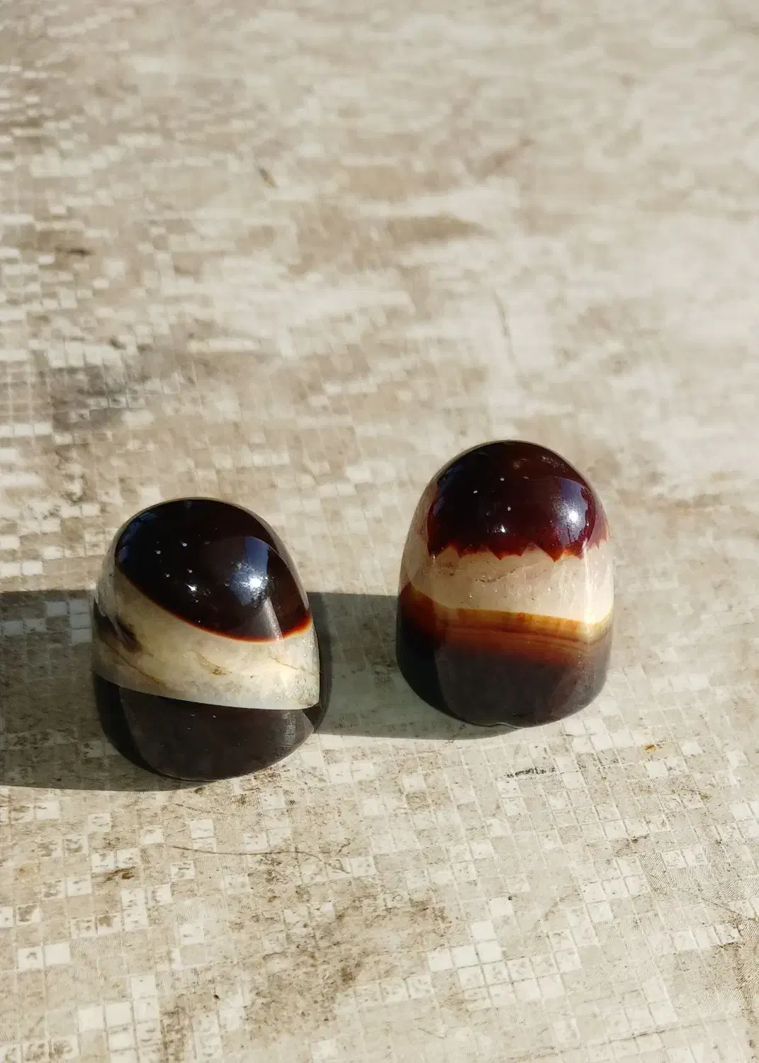 سنگهای موکل دار جفت شده سلطانی عقیق سلیمانی|جواهرات|کارون, |دیوار