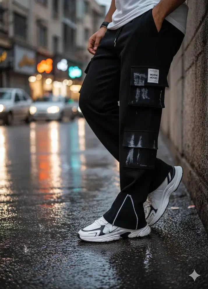 شلوار کارگو شش جیب پایین زیپ مشکی. پرداخت درب منزل|لباس|تهران, تهران‌ویلا|دیوار