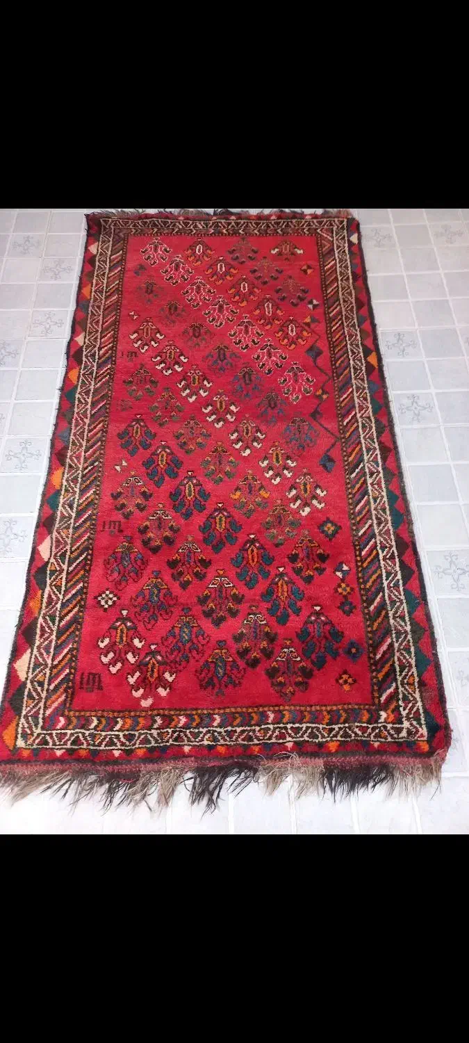 قالیچه دست بافت قدیمی|گلیم، جاجیم، گبه|بهبهان, |دیوار