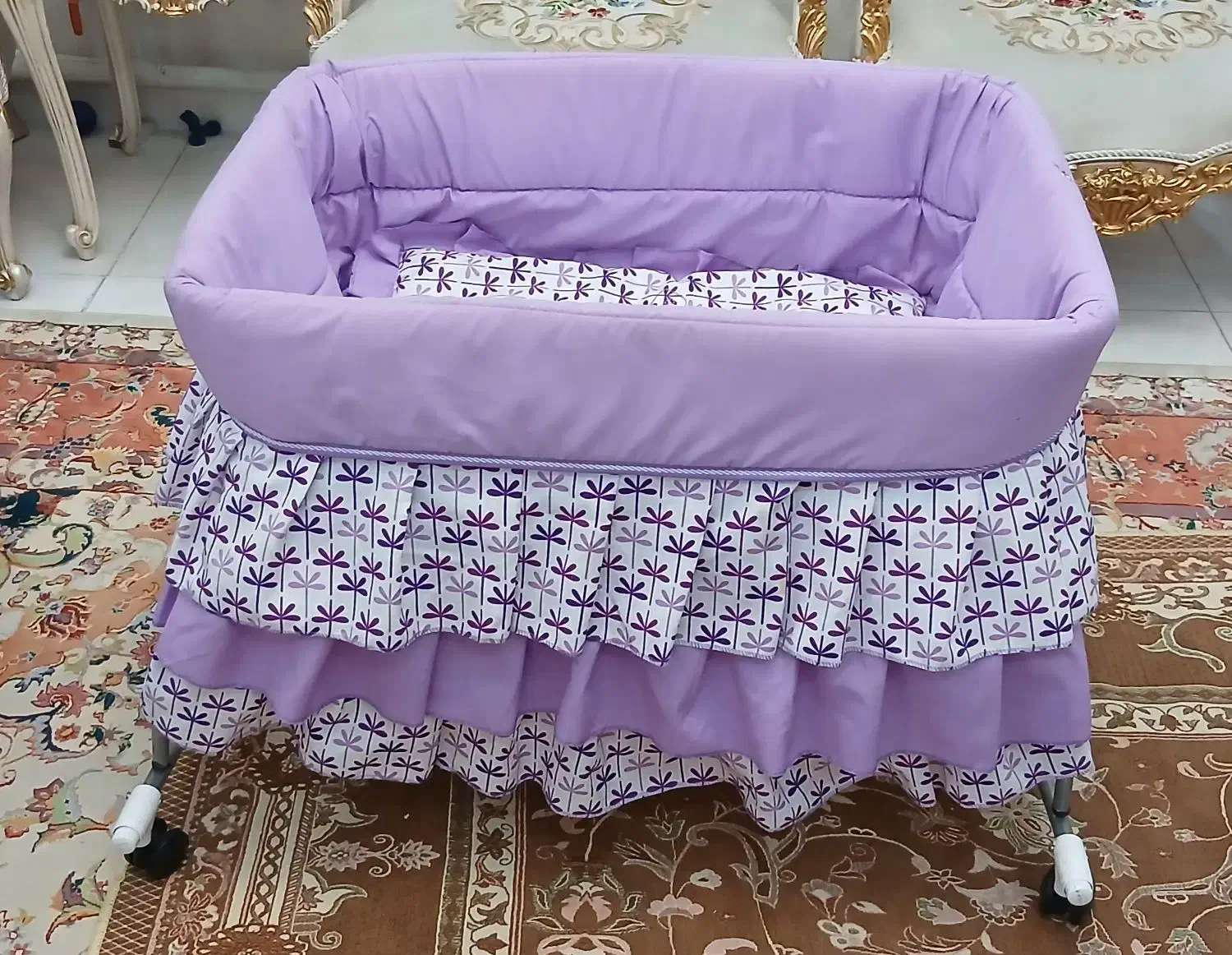 تخت کنار مادر دوحالته (چرخدار.ننی شو)|تخت و صندلی بچه|تبریز, |دیوار