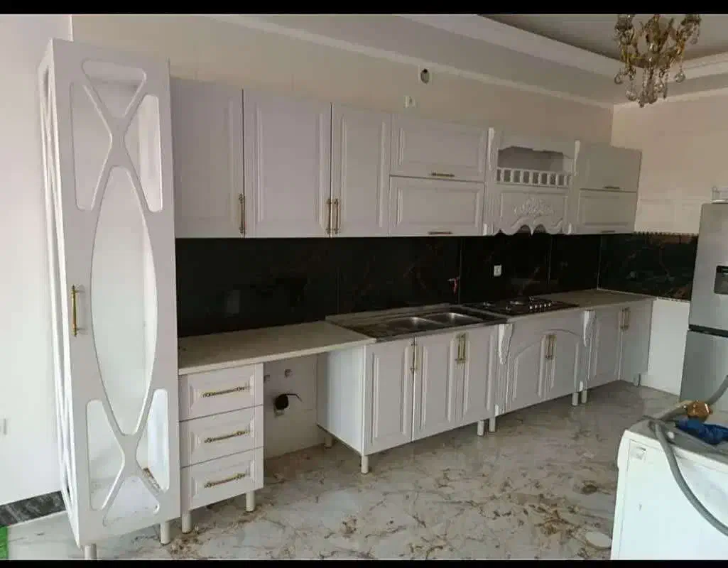 کابینت آشپزخانه MDF و هایگلاس پیش ساخته//ارینبG45|مصالح و تجهیزات ساختمان|الشتر, |دیوار