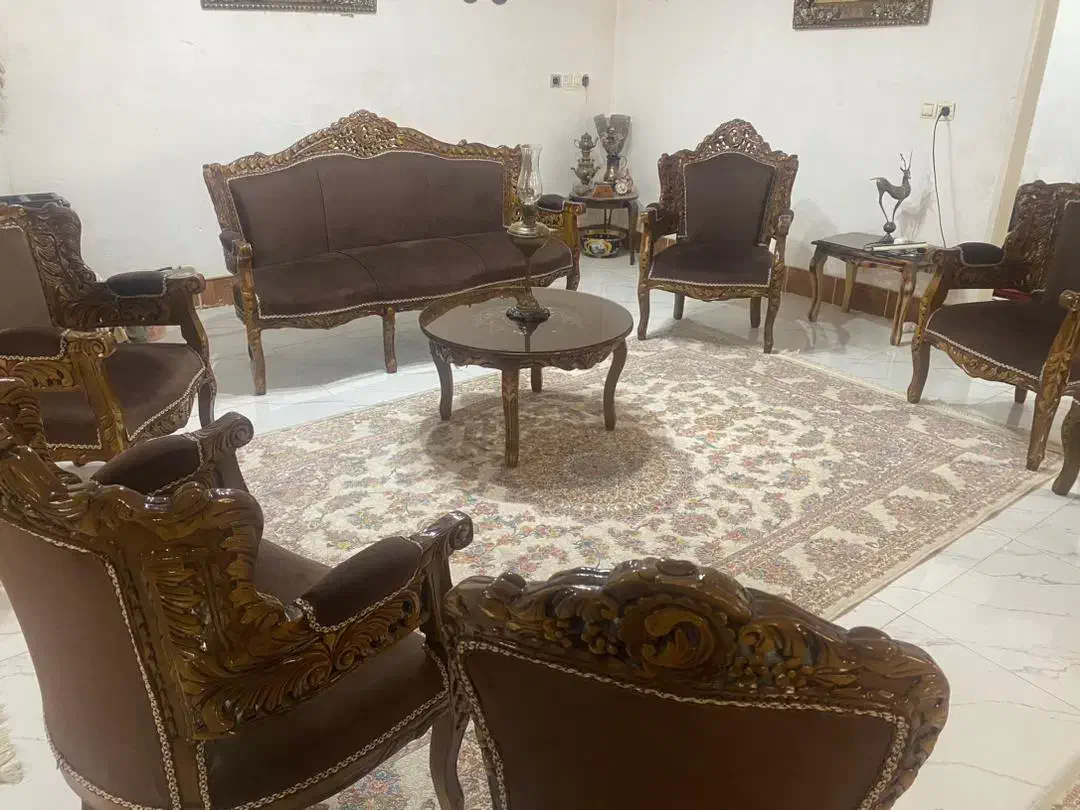 مبل ۹ نفره درو منبت|مبلمان خانگی و میز عسلی|تاکستان, |دیوار