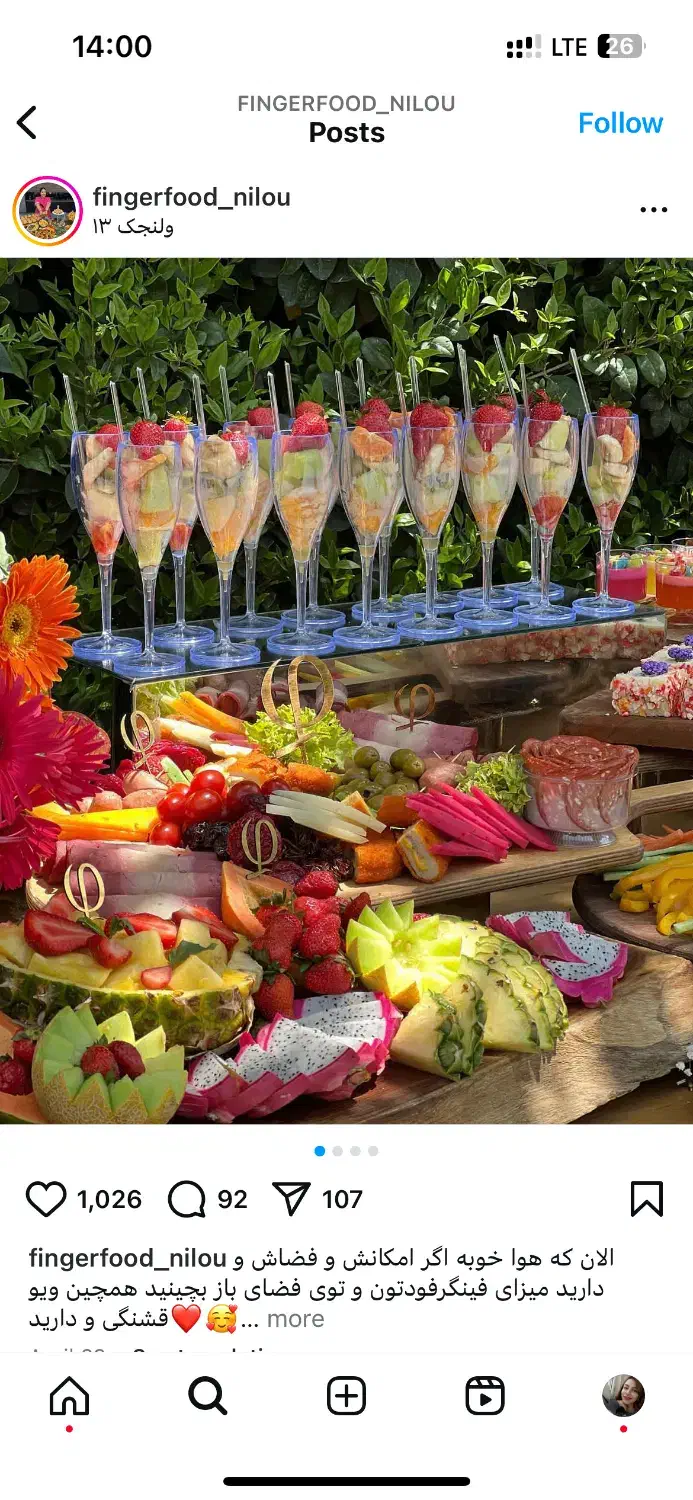 فینگرفود، فینگر فود غذا دسر میوه و انواع سینی مزه|خدمات پذیرایی، مراسم|مشهد, الهیه|دیوار