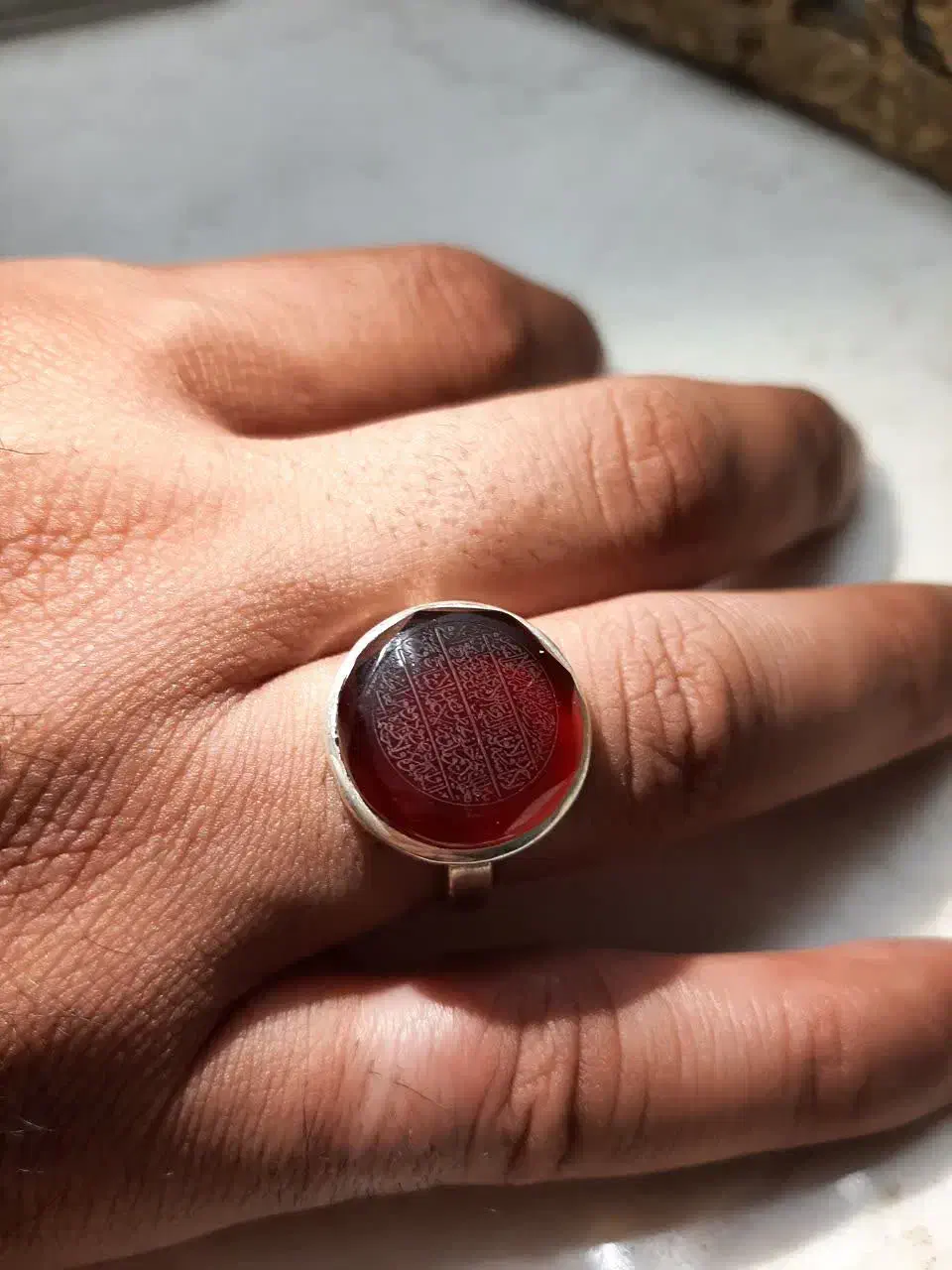 انگشتر عقیق سرخ خطی|جواهرات|قم, نیروگاه|دیوار