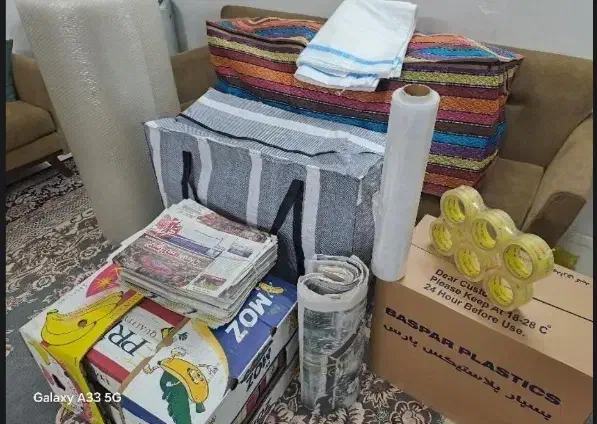 کارتن اسبابکشی موزی پلاستک حبابی روزنامه سلفون چسب|عمده‌فروشی|مشهد, الهیه|دیوار