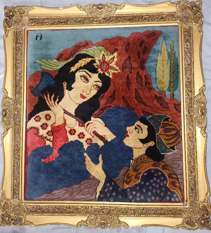 تابلو فرش دستبافت لیلی و مجنون|تابلو فرش|بهارستان, |دیوار