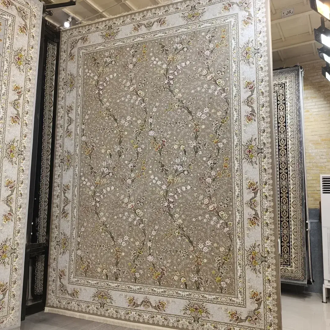 فرش کرم نسکافه ای تاج محل کاشان ۶،۹،۱۲متری۱۲۰۰شانه|فرش|شیراز, فرگاز|دیوار