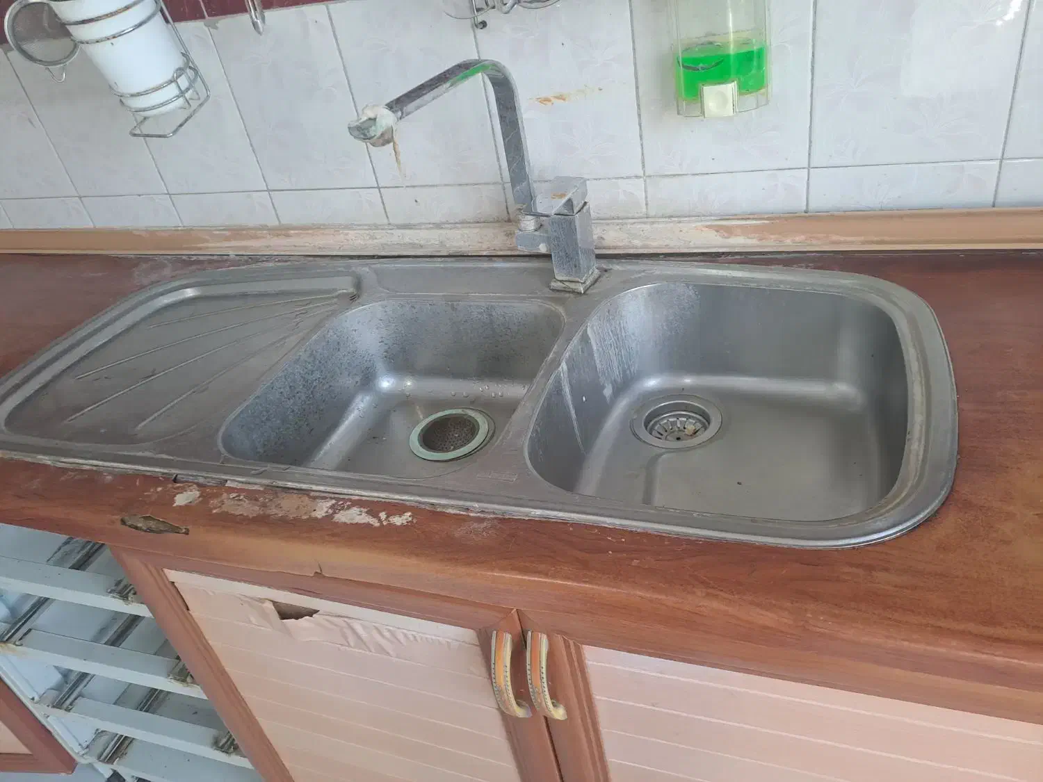 سینگ ظرفشویی شیر آب اشپزخانه سالم در حد نو|آبچکان و نظمدهنده ظروف|آمل, |دیوار