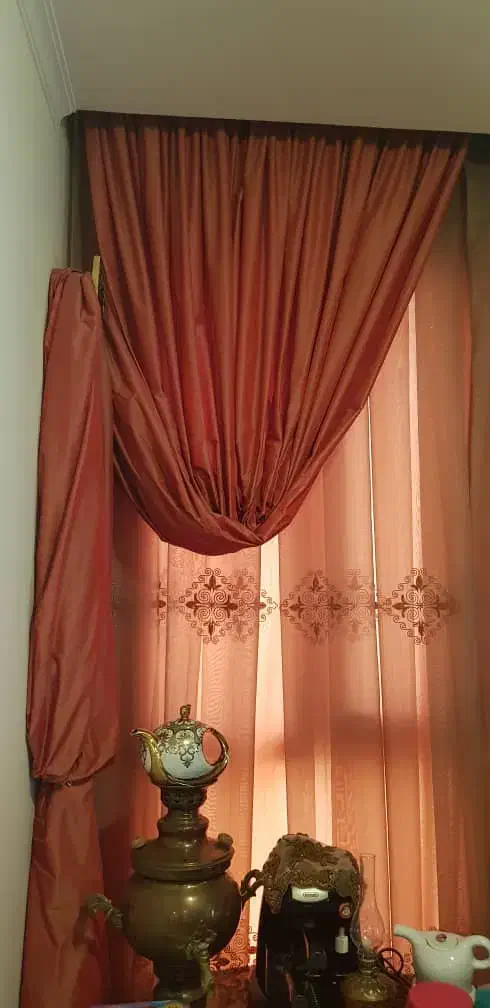 پرده دو ست کامل شامل والان، حریر و پرده|پرده، رانر، رومیزی|تهران, مجیدیه|دیوار