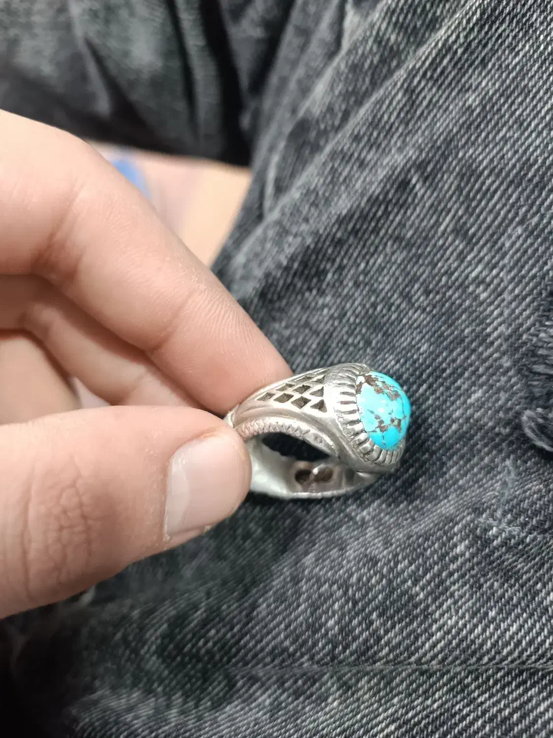 انگشتر مردونه فیروزه|جواهرات|قم, علی آباد|دیوار