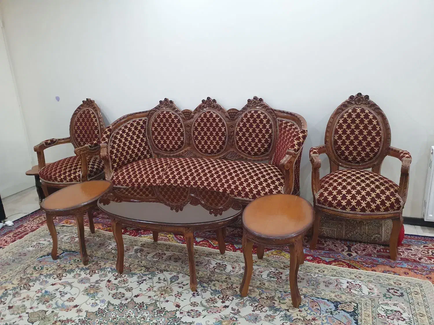 دو جفت پشتی یک دست مبل ۹ نفره چوب عین نو در تهران|پشتی|نوبران, |دیوار