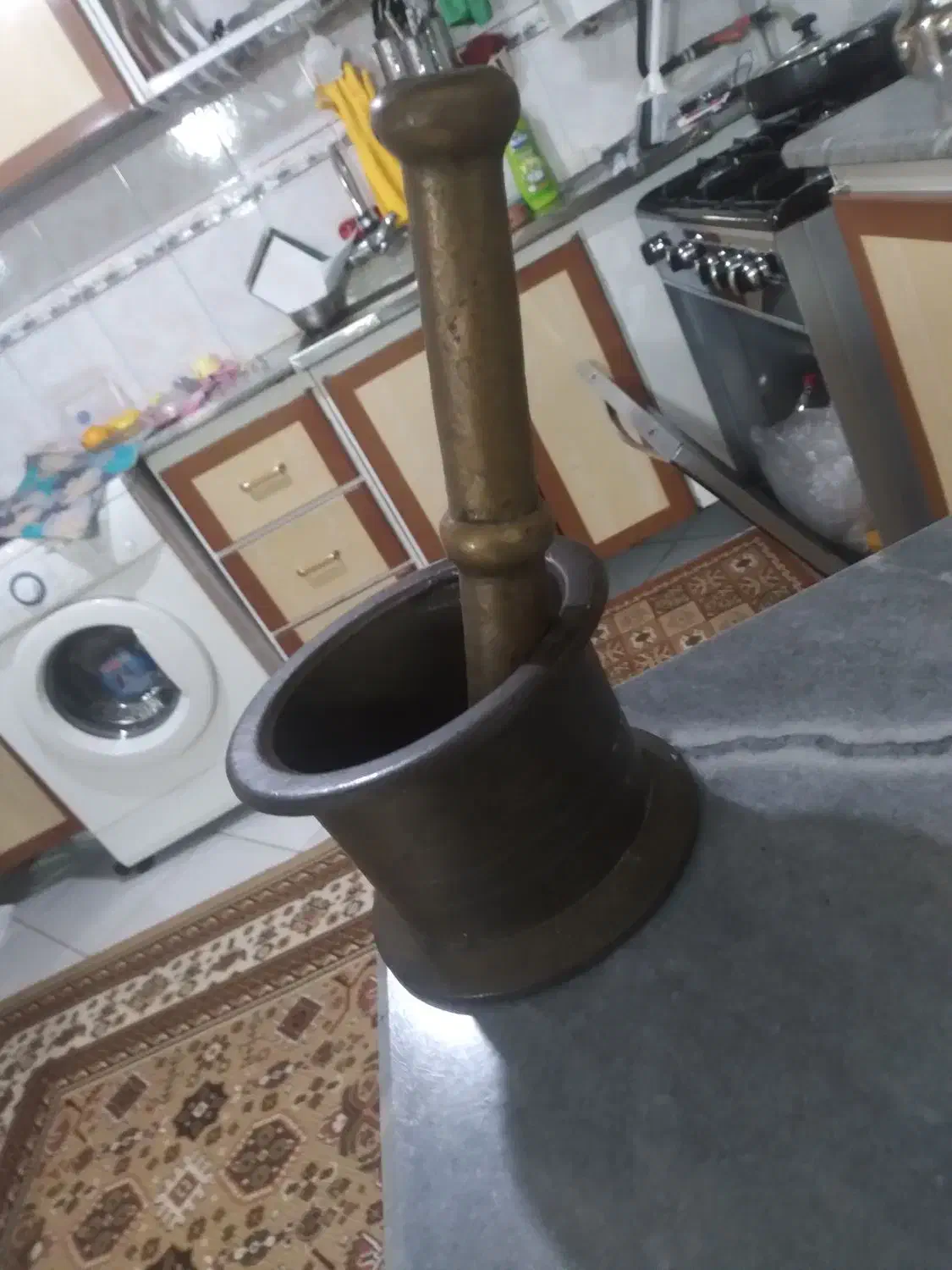 هاون برنجی قدیمی|ظروف پخت‌وپز|کرج, حصارک پایین|دیوار