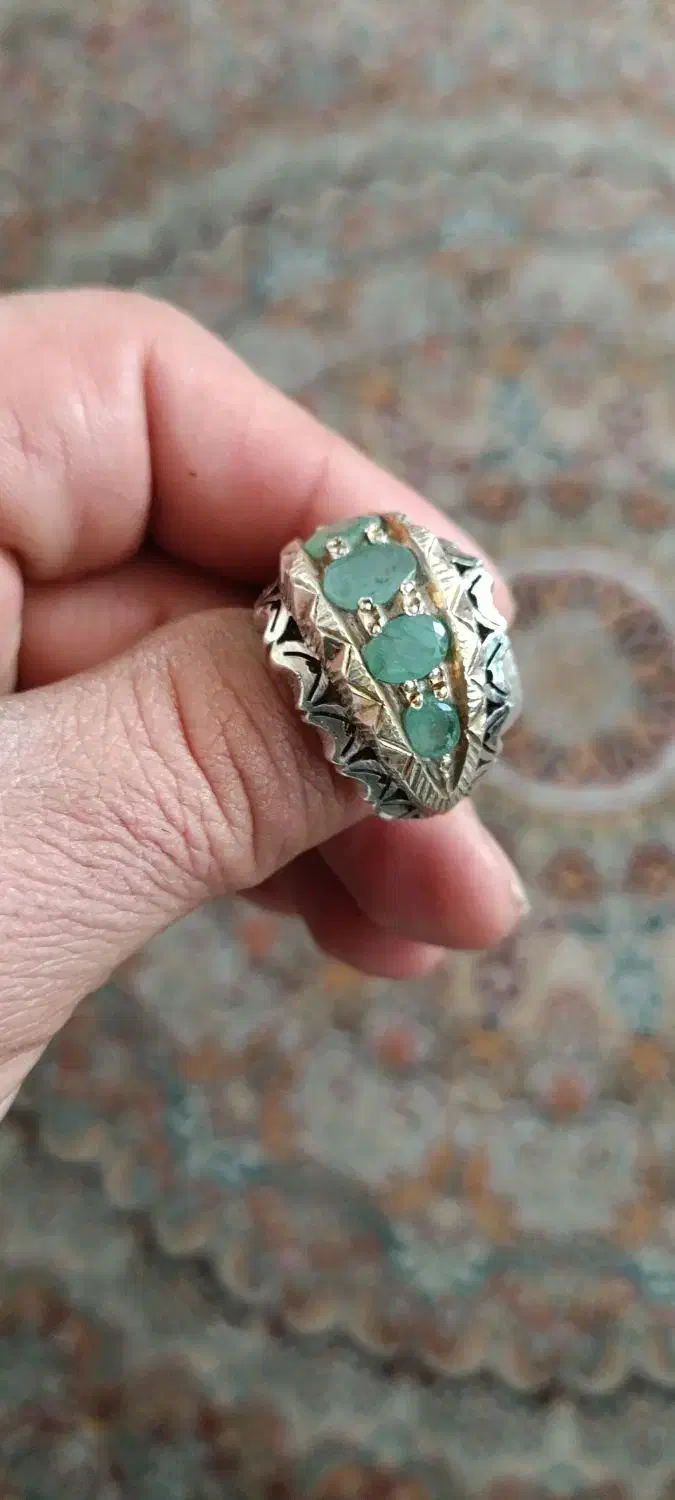 حلقه جواهری زمرد زامبیا|جواهرات|خمینیشهر, |دیوار