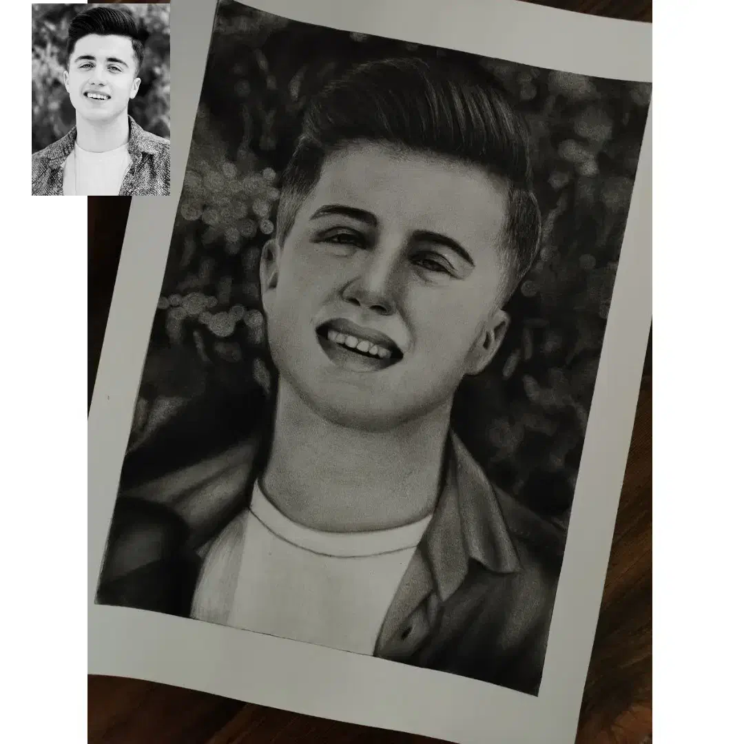 سفارش نقاشی سیاه قلم رئال و هایپر رئال|تابلو، نقاشی، عکس|مرودشت, ابوذر شمالی|دیوار