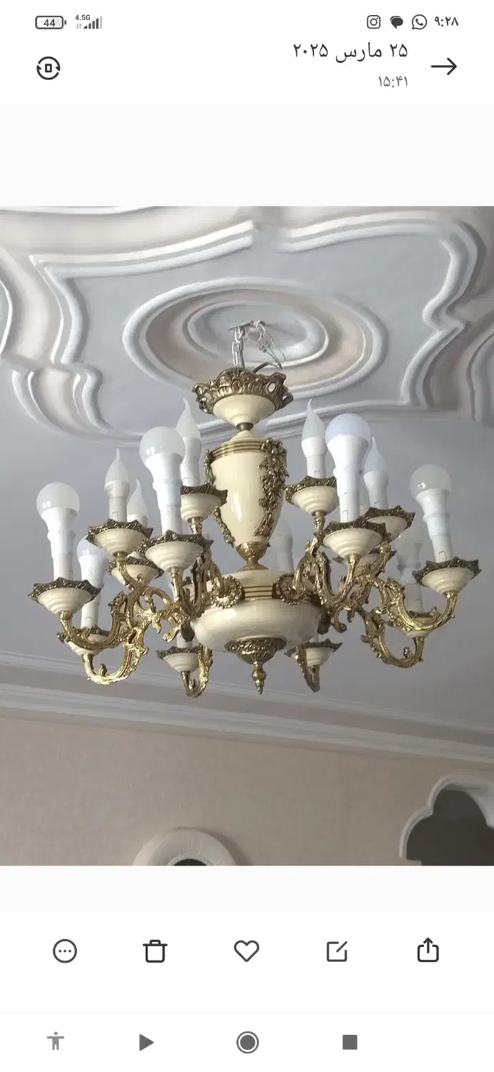 لوستر 8شاخه 16شعله در حد نو|لوستر و چراغ آویز|خوی, |دیوار