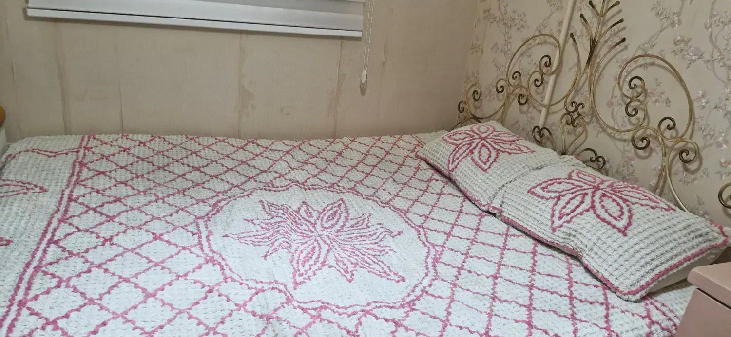 تخت فرفوژه دو نفره همراه تشک طبی|تخت و سرویس خواب|رشت, کاکتوس|دیوار