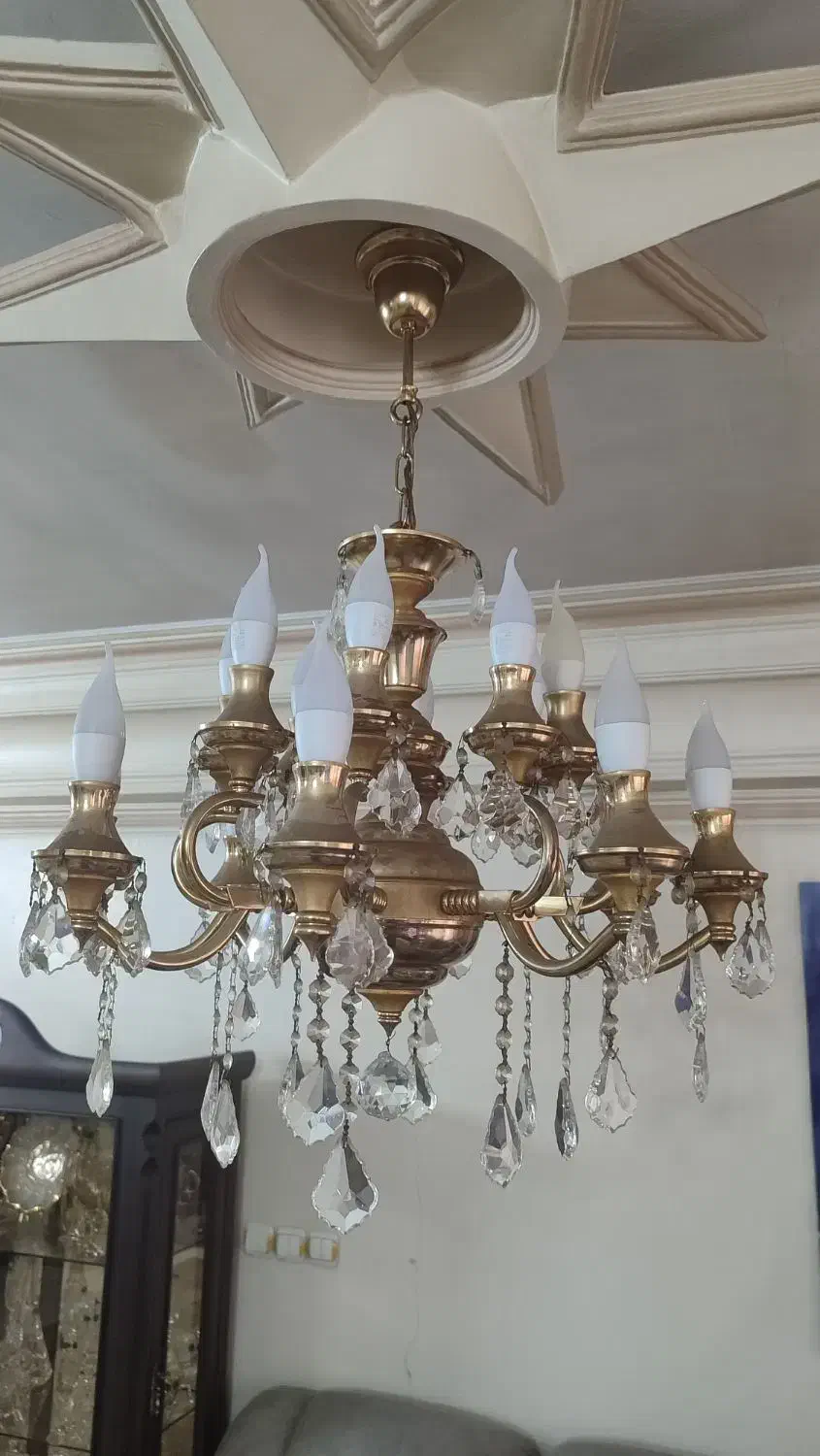 لوستر برنجی 16 شاخه|لوستر و چراغ آویز|تهران, مشیریه|دیوار