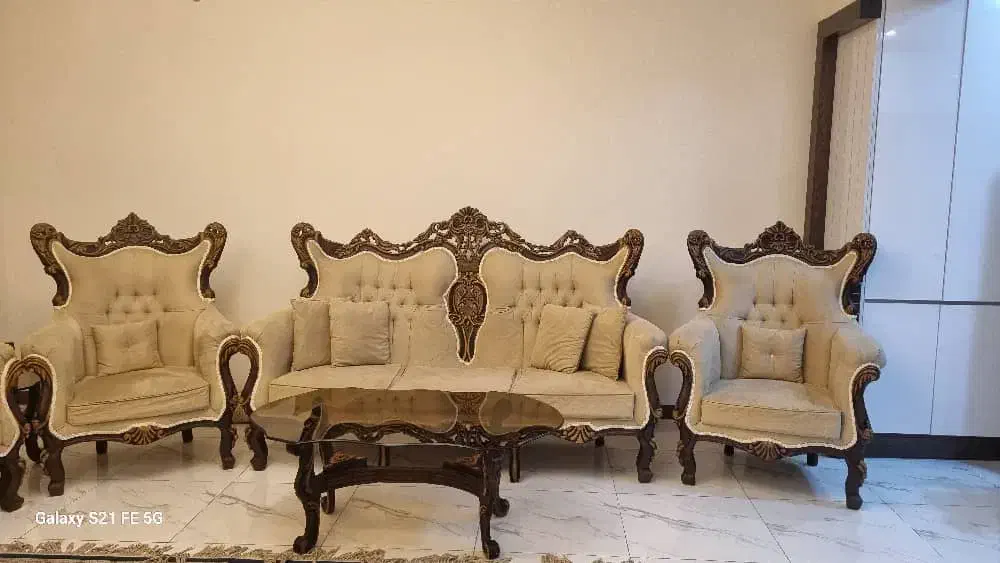 مبل استیل ۹ نفره چوب راش و میز عسلی|مبلمان خانگی و میز عسلی|تهران, دهقان|دیوار