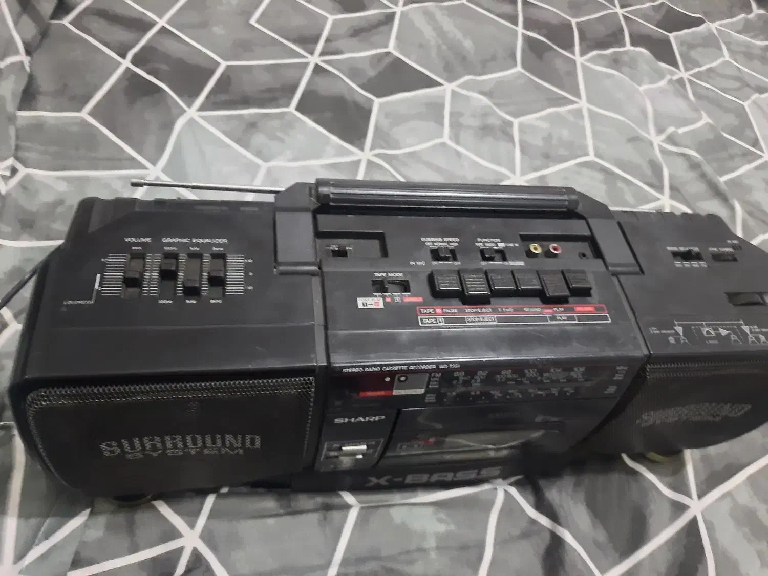 ضبط دوبل کاست شارپ قدیمی ولی سالم|سیستم صوتی خانگی|ابهر, |دیوار