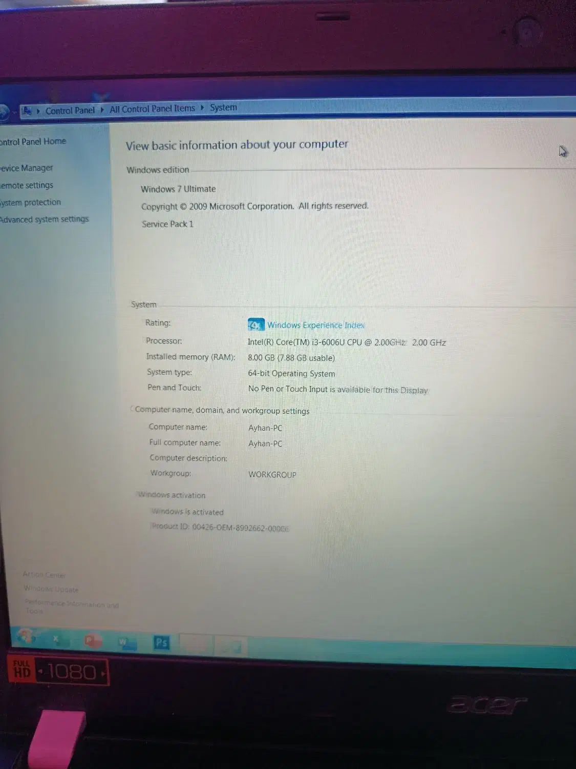 لبتاب acer|رایانه همراه|اردبیل, |دیوار