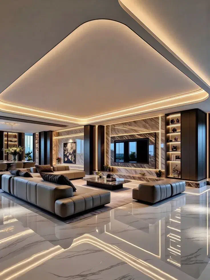 کاغذکفپوش پارکت کناف تی وی وال قرنیزماربل رنگ پرده|خدمات پیشه و مهارت|خرمآباد, |دیوار