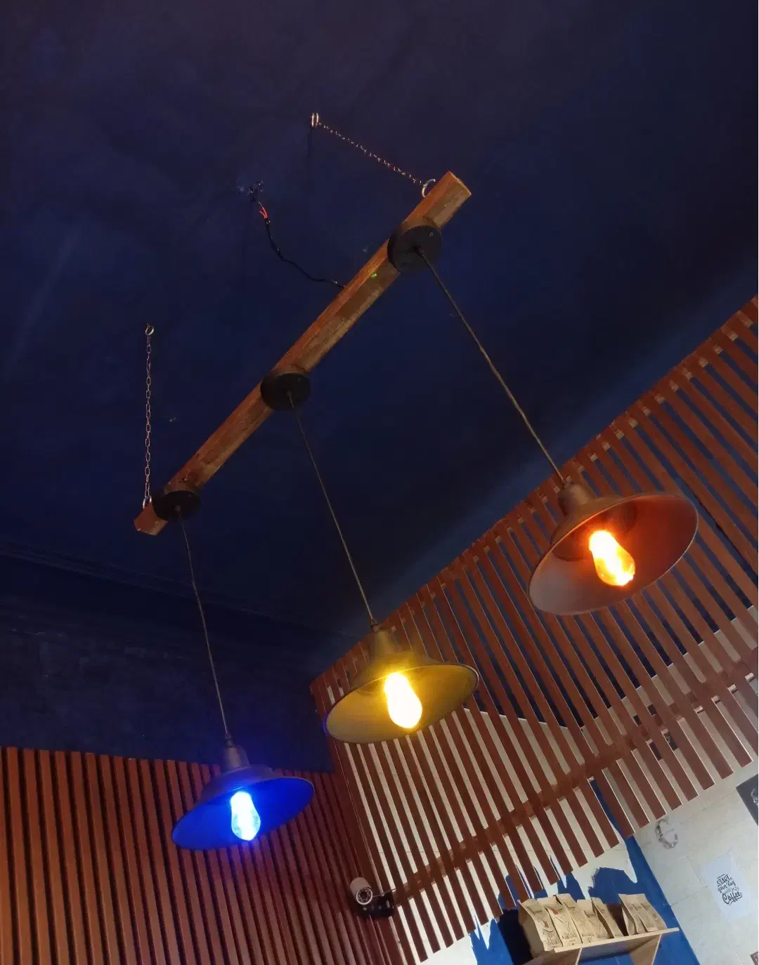 آویز لوستر چراغ سه تایی با لامپ|لوستر و چراغ آویز|تبریز, |دیوار