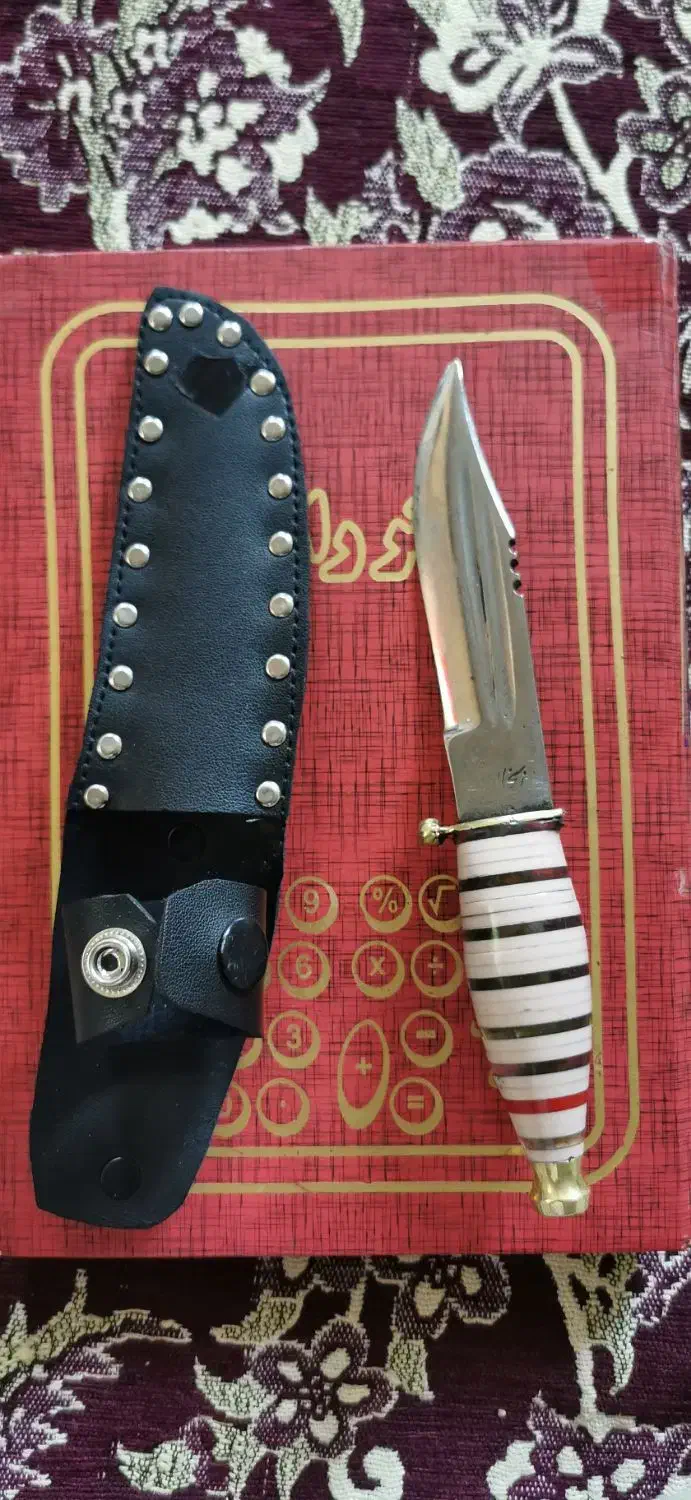 خنجر زنجان با دسته شیشه ای و مسی|کلکسیون اشیاء عتیقه|بوکان, |دیوار