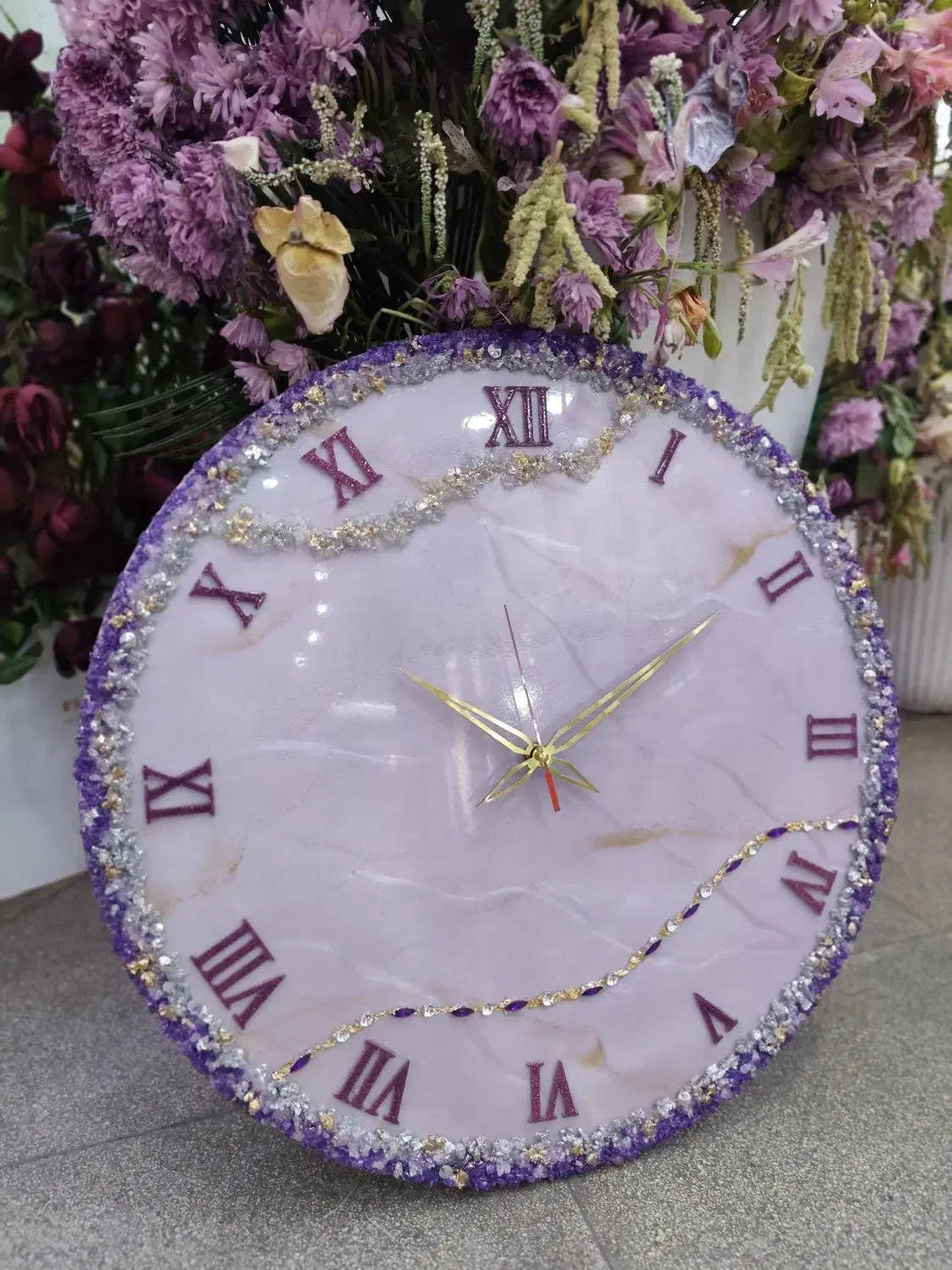 ساعت دیواری بنفش کد ۷۶|ساعت دیواری و تزئینی|تهران, شمس‌آباد|دیوار