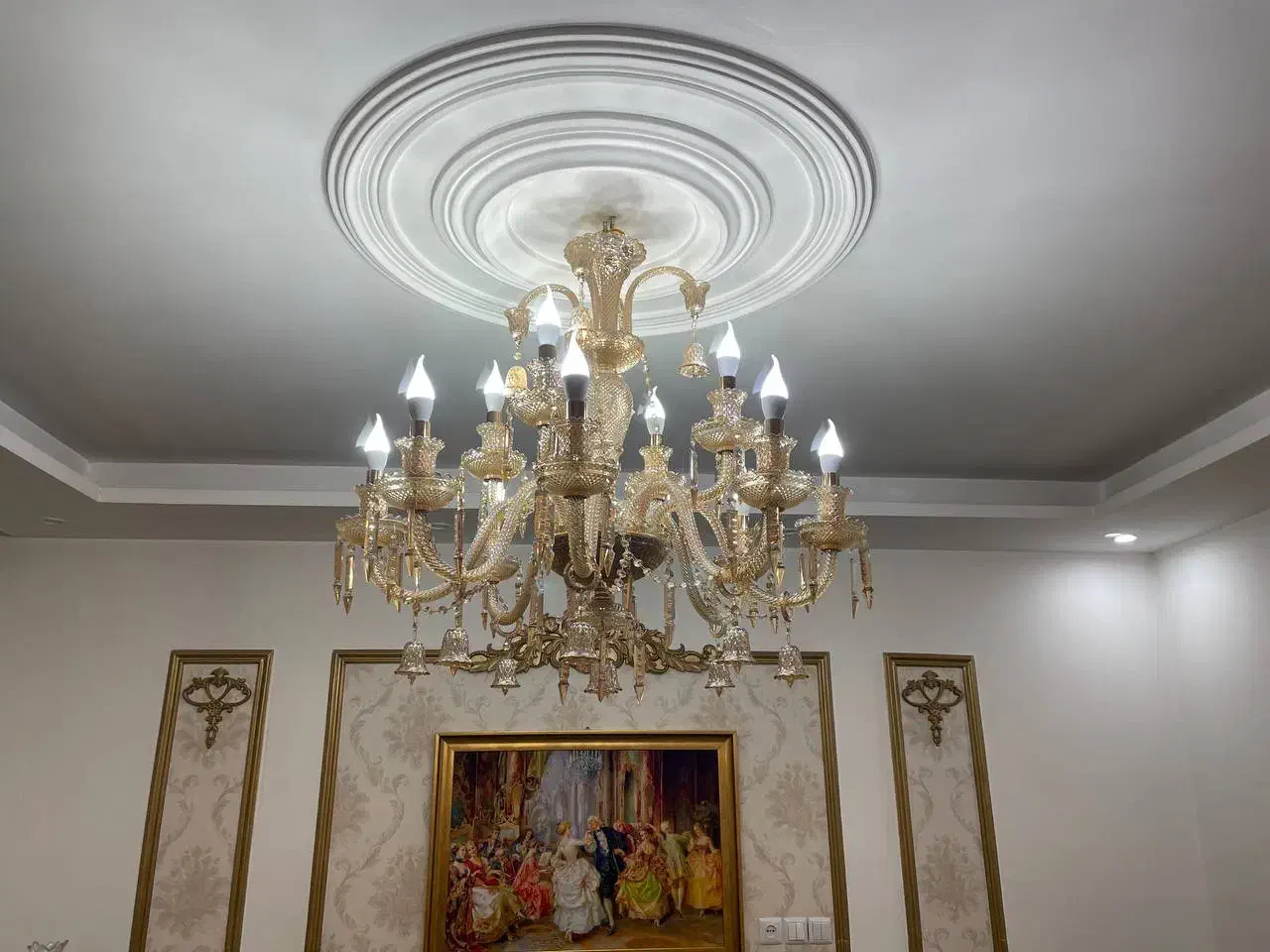 لوستر کریستالی برند باکارات|لوستر و چراغ آویز|ساوه, |دیوار