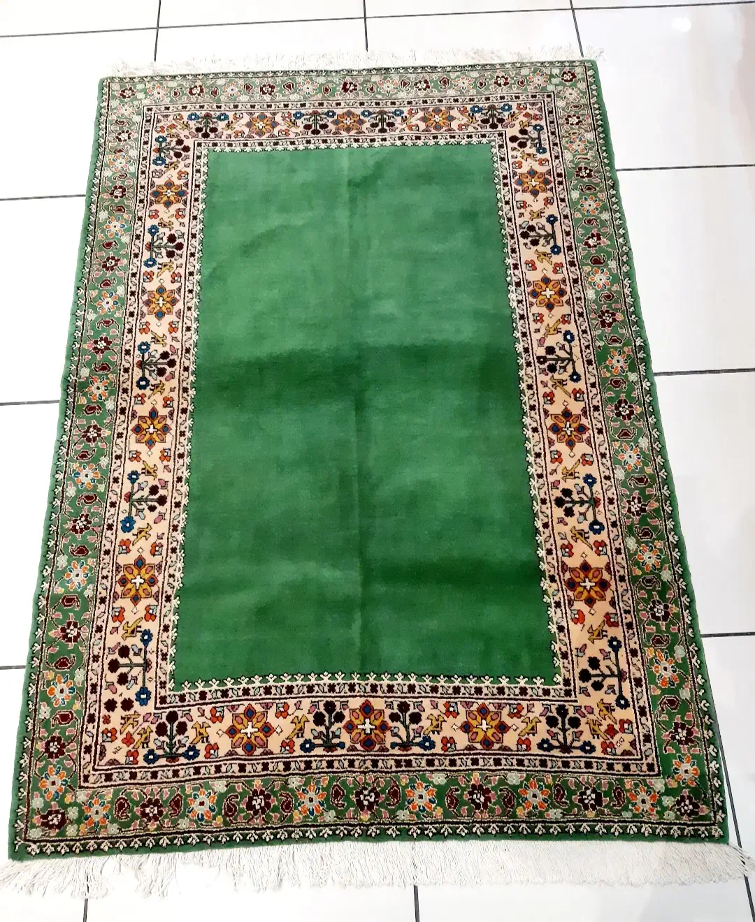 سه متری قشقایی سبز پشم دست ریس رنگ طبیعی|فرش|تهران, حر|دیوار