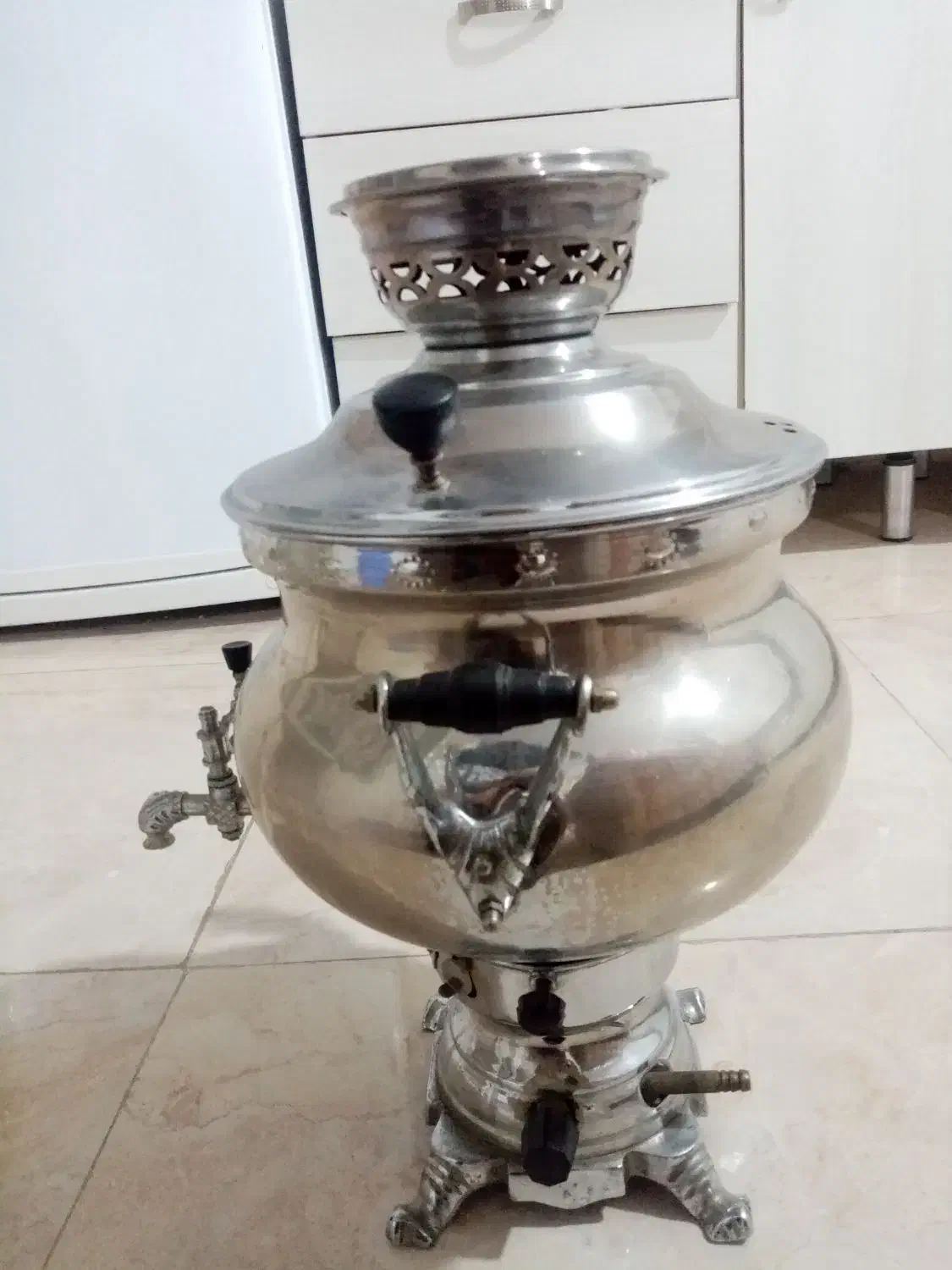 سماور گازی برنجی بزرگ 8 لیتری|سماور، چای‌ساز، قهوه‌ساز|بومهن, |دیوار