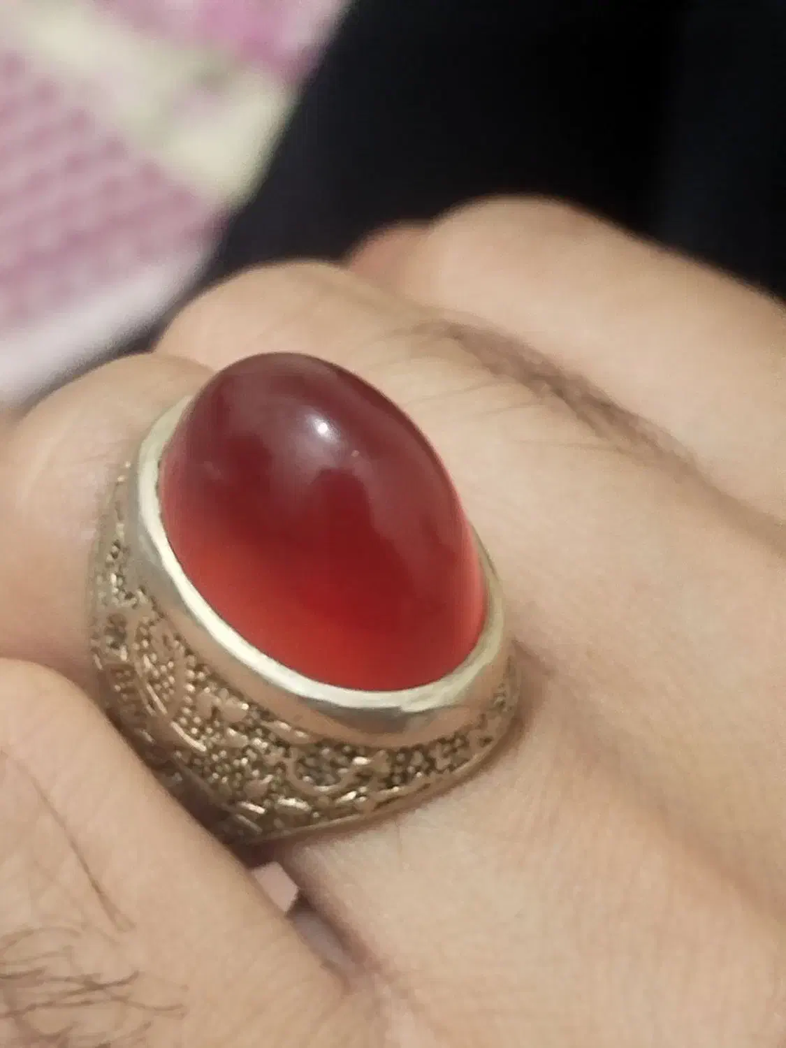 انگشتر عقیق گله قندی بفروش می رسد|جواهرات|میبد, |دیوار