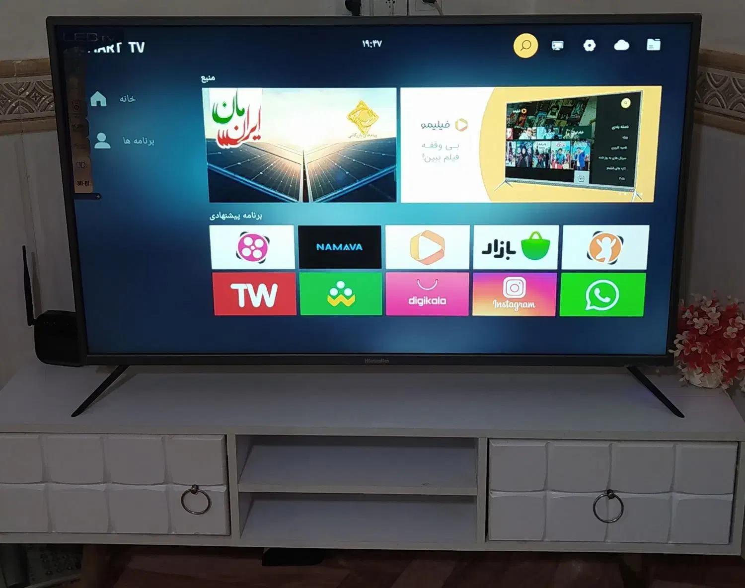 تلویزیون|تلویزیون و پروژکتور|گیلوان, |دیوار