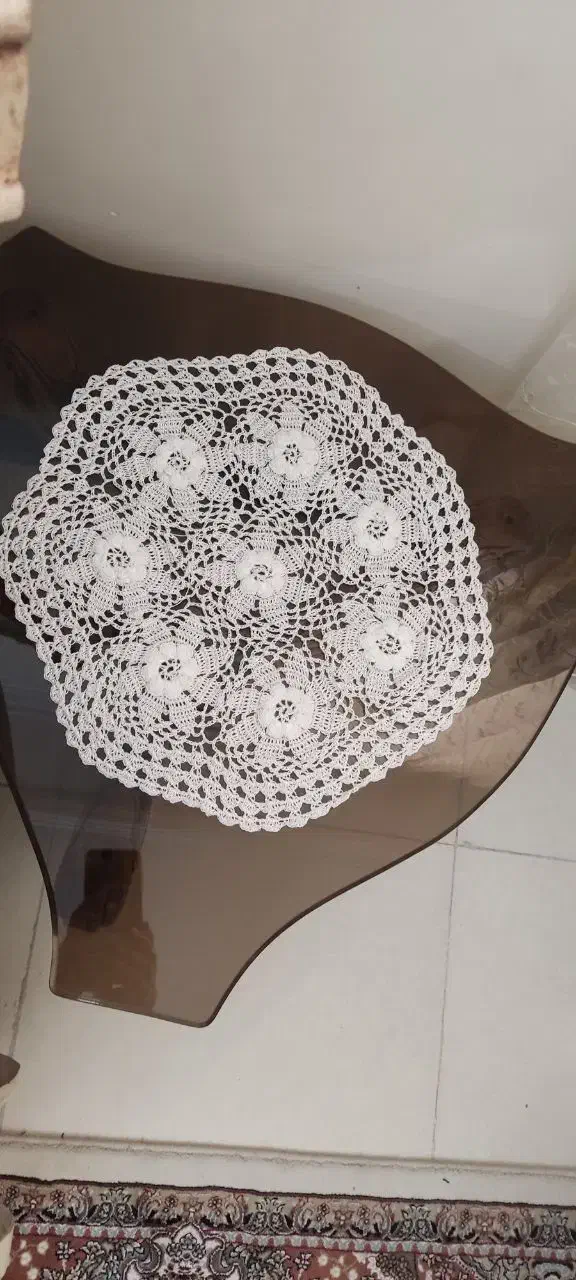 18 عدد رومیزی عسلی دستباف با نخ ابریشم|پرده، رانر، رومیزی|تهران, بهارستان|دیوار