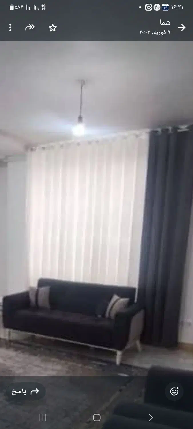 پرده خوشکل سفید وطوسی جدا|پرده، رانر، رومیزی|لنگرود, |دیوار