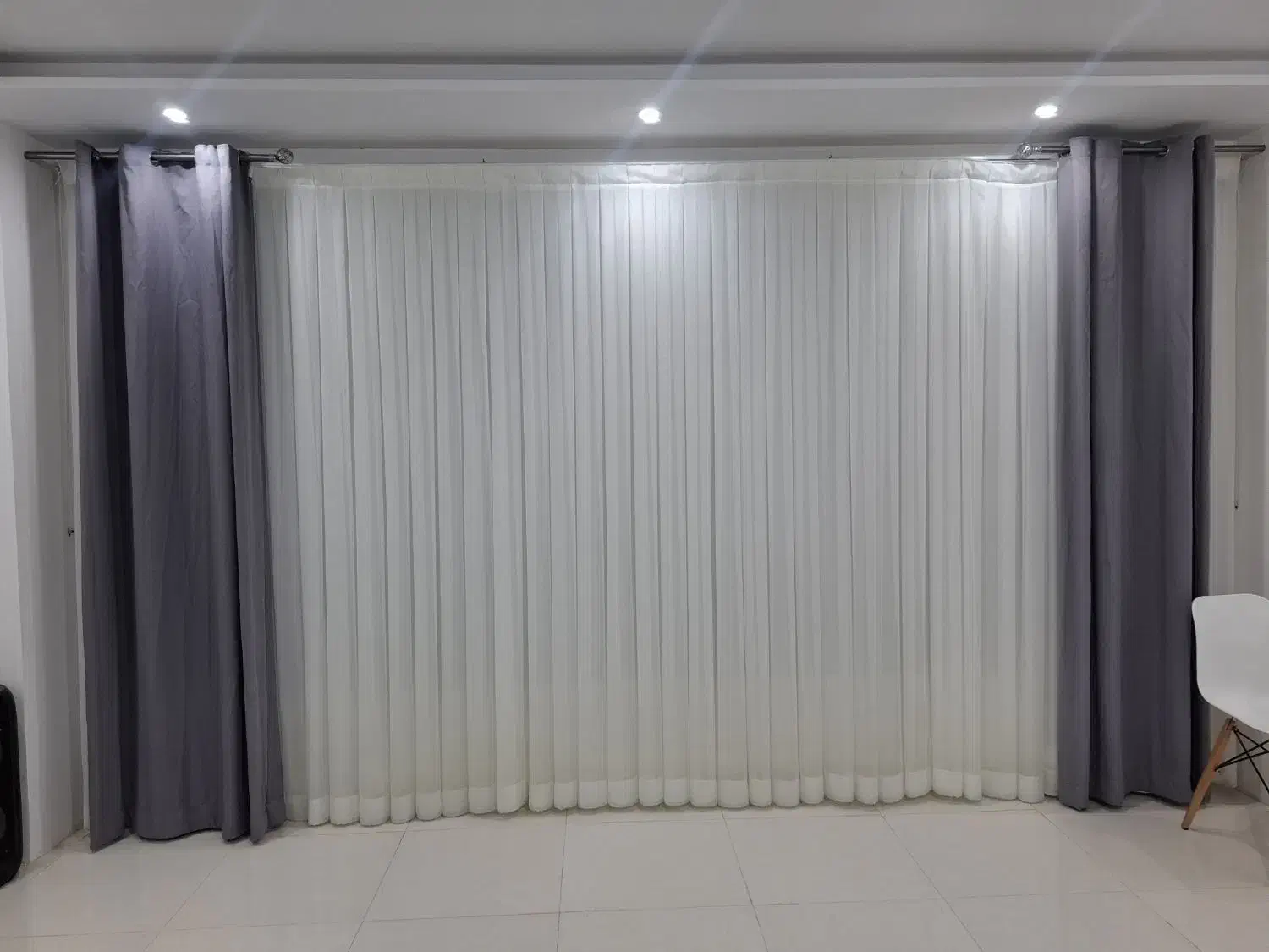 پرده و دکور بغل طوسی شیک|پرده، رانر، رومیزی|همدان, |دیوار