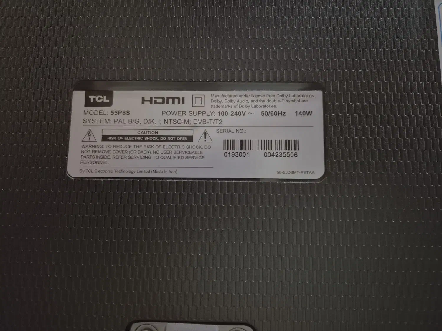 تلوزیون TCL تی سی ال|تلویزیون و پروژکتور|اهواز, کمپلو شمالی|دیوار