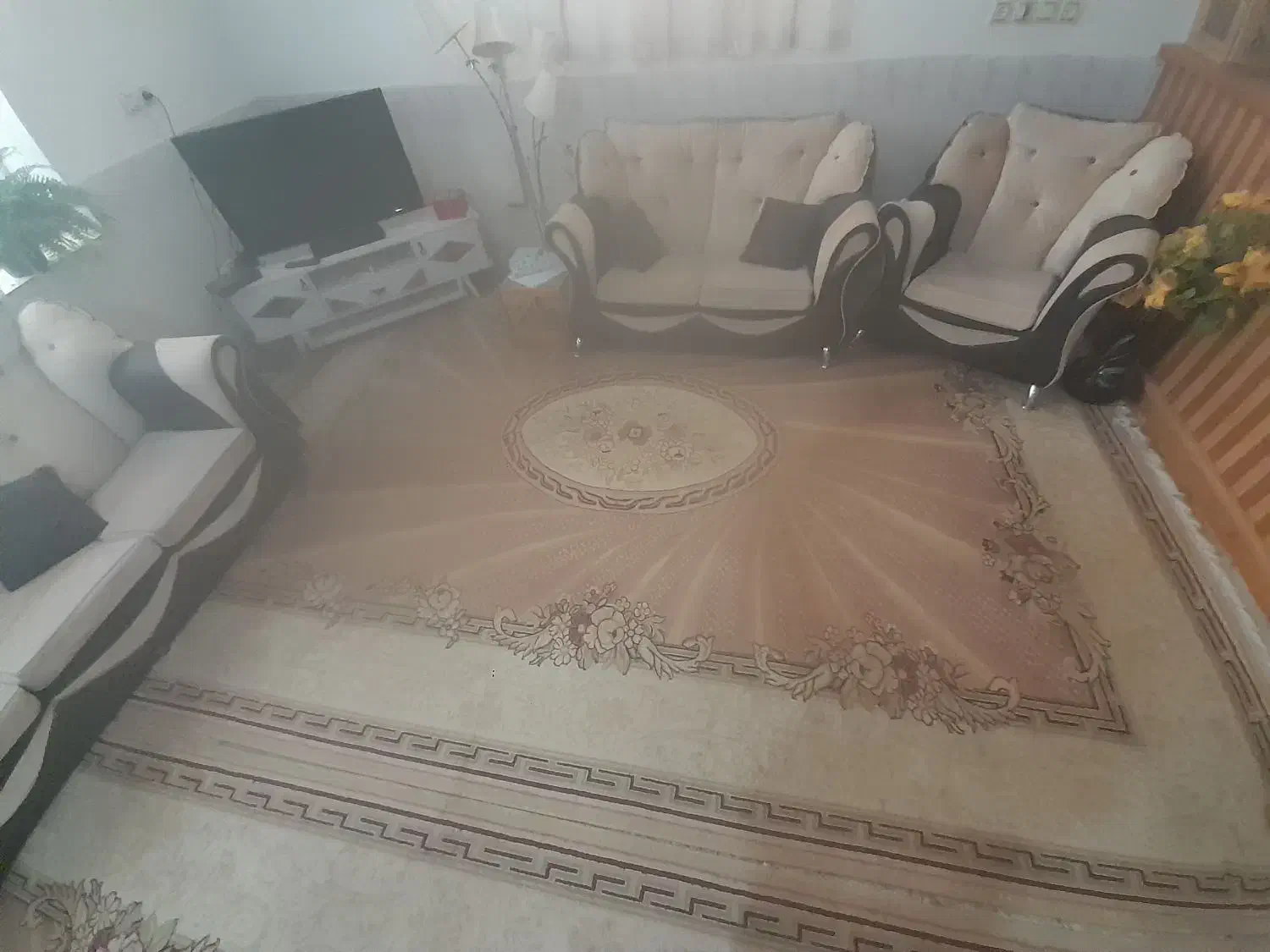 مبل و فرش رنگ کرمی قهوه ای ست|فرش|تربت جام, یحیی آباد|دیوار