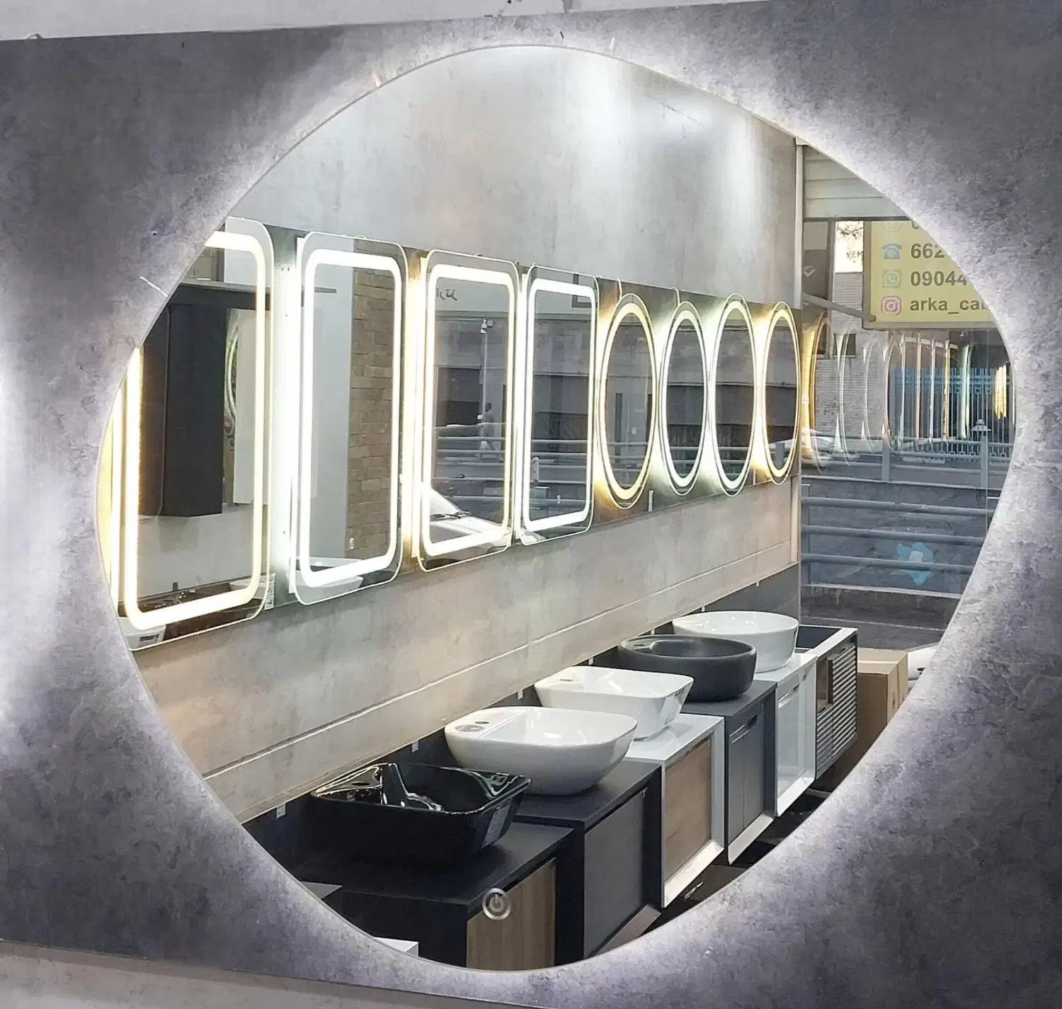 آیینه تاچدار /دفرمه/فریم استیل|لوازم سرویس بهداشتی|تهران, خلیج فارس|دیوار