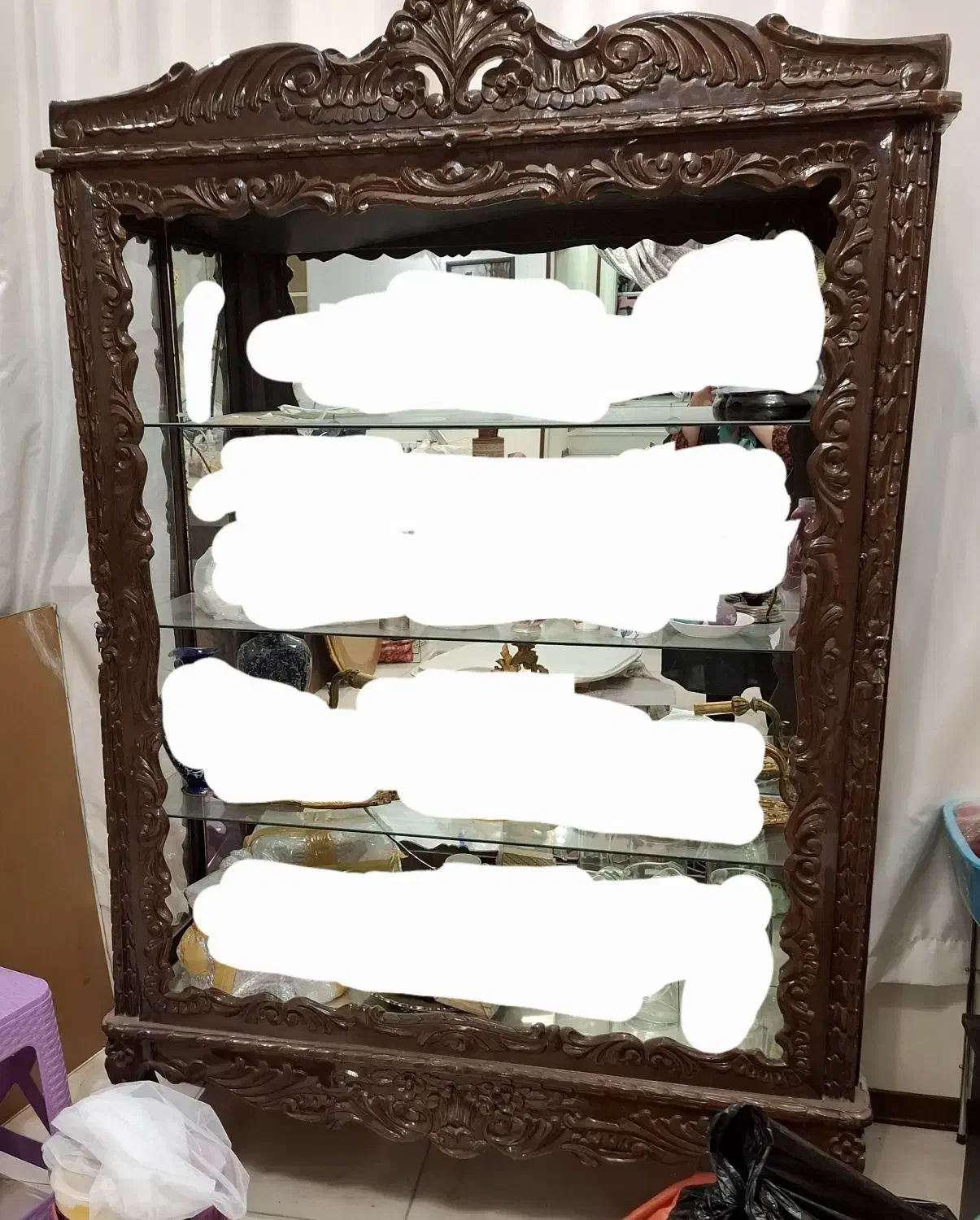 بوفه چوب گردو قدیمی ، منبت کاری شده|بوفه، ویترین، کنسول|تهران, زیبادشت|دیوار