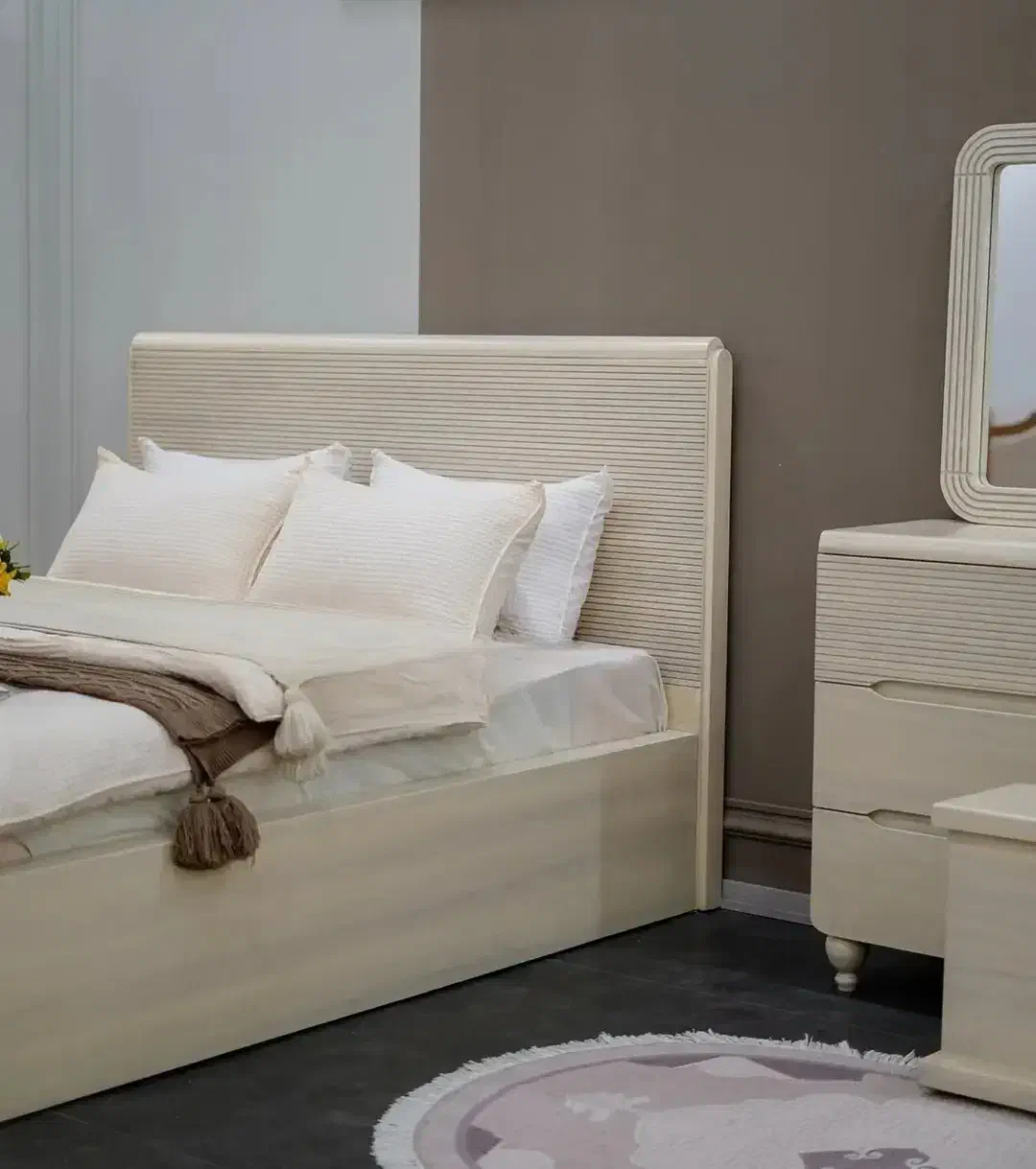 سرویس خواب چوبی رویایی شیک و مدرن(تولید مستقیم)|تخت و سرویس خواب|سراوان, |دیوار