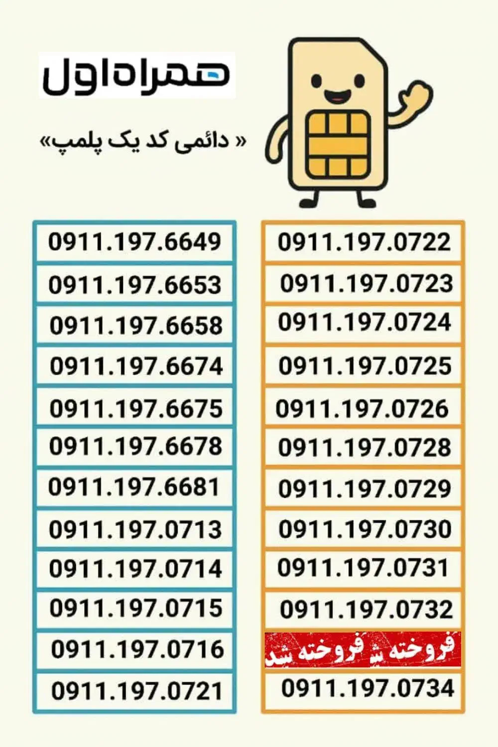 0911.340.9213 و 0911.340.9231|سیم‌کارت|رشت, استادسرا|دیوار