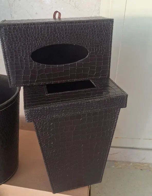 سطل و جا دستمال کاغذی چرم درجه ۱|صنایع دستی و سایر لوازم تزئینی|هشتگرد, شهرک ولیعصر (مصلی)|دیوار