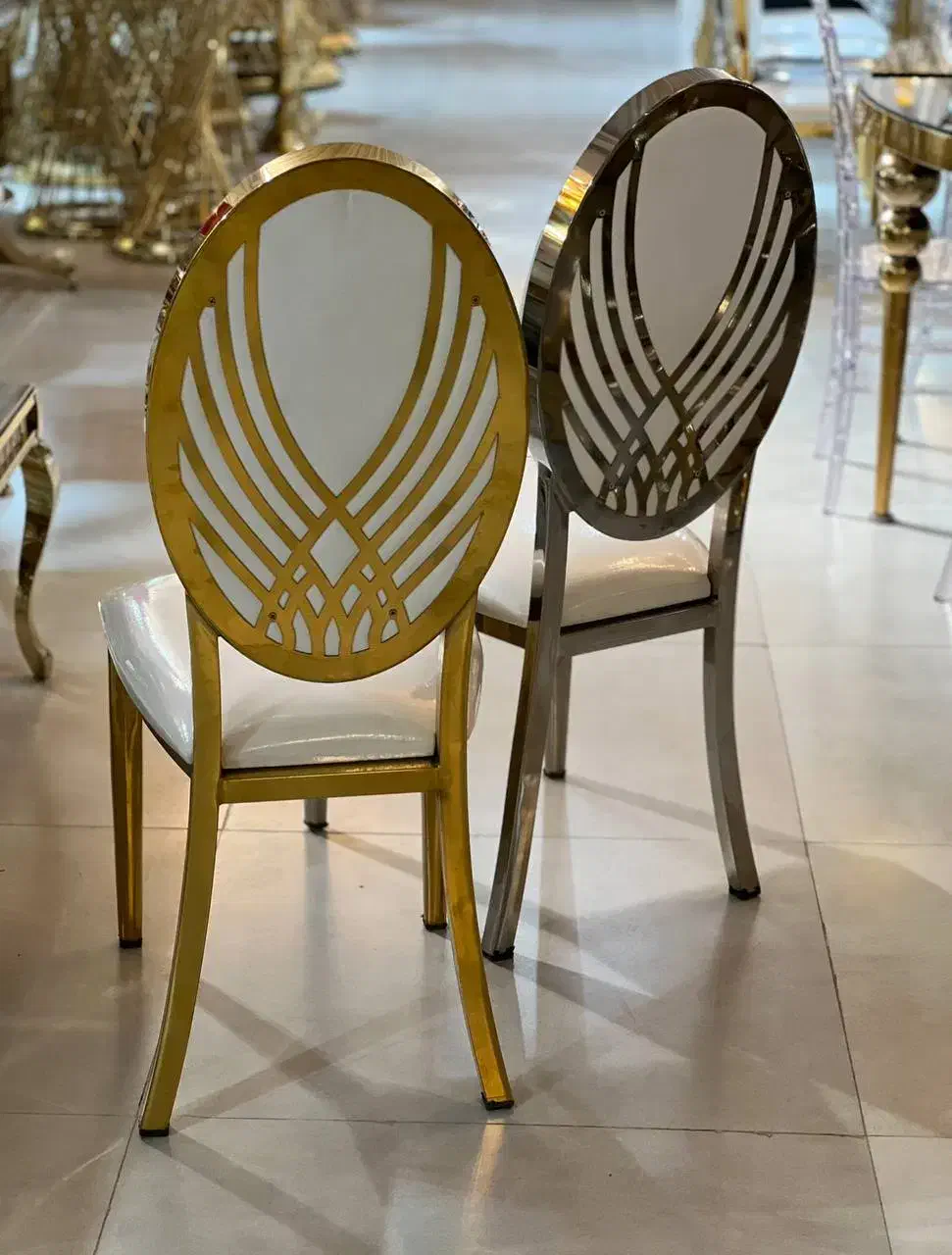 صندلی فلزی مدل ابکاری تالار/رستوران تشریفات عقد|عمدهفروشی|ثمرین, |دیوار